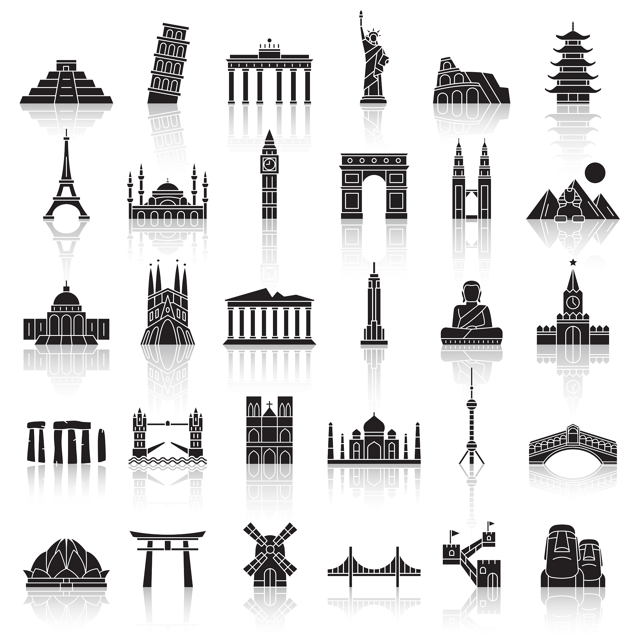 国际著名景点,矢量,计算机图标,著名景点,东方明珠塔