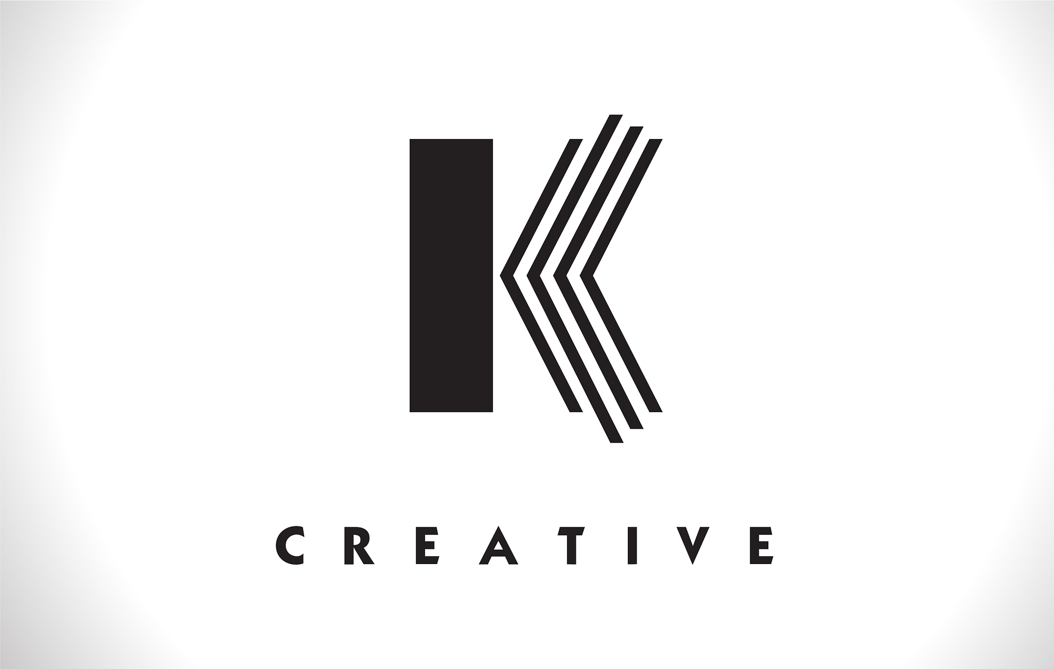 k logo letter with black lines design line letter