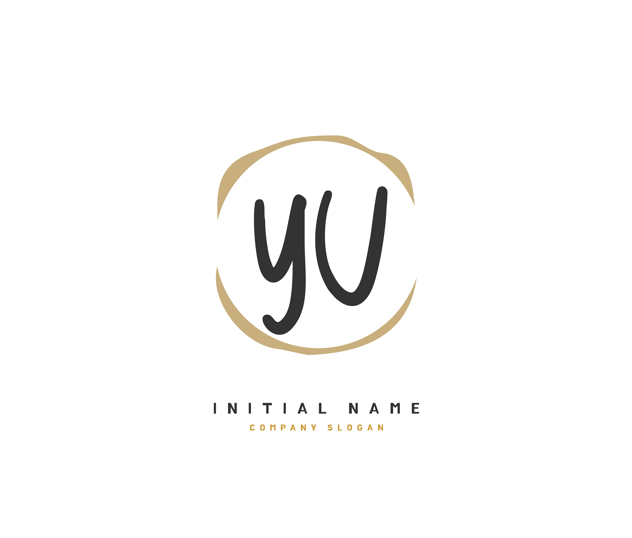 y u yu beauty initial logo handwriting logo of