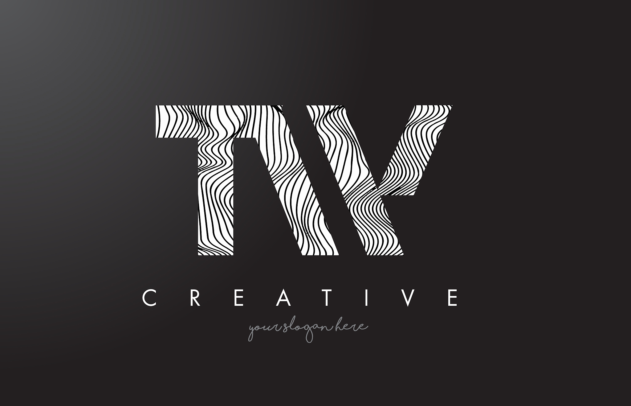 tw t w letter logo with zebra lines texture