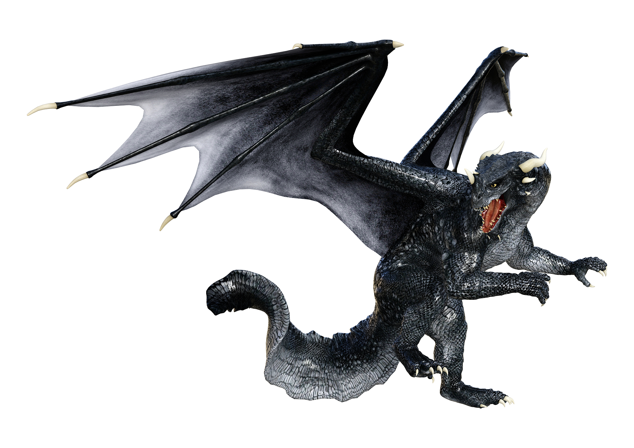 3d illustration fantasy dragon on white