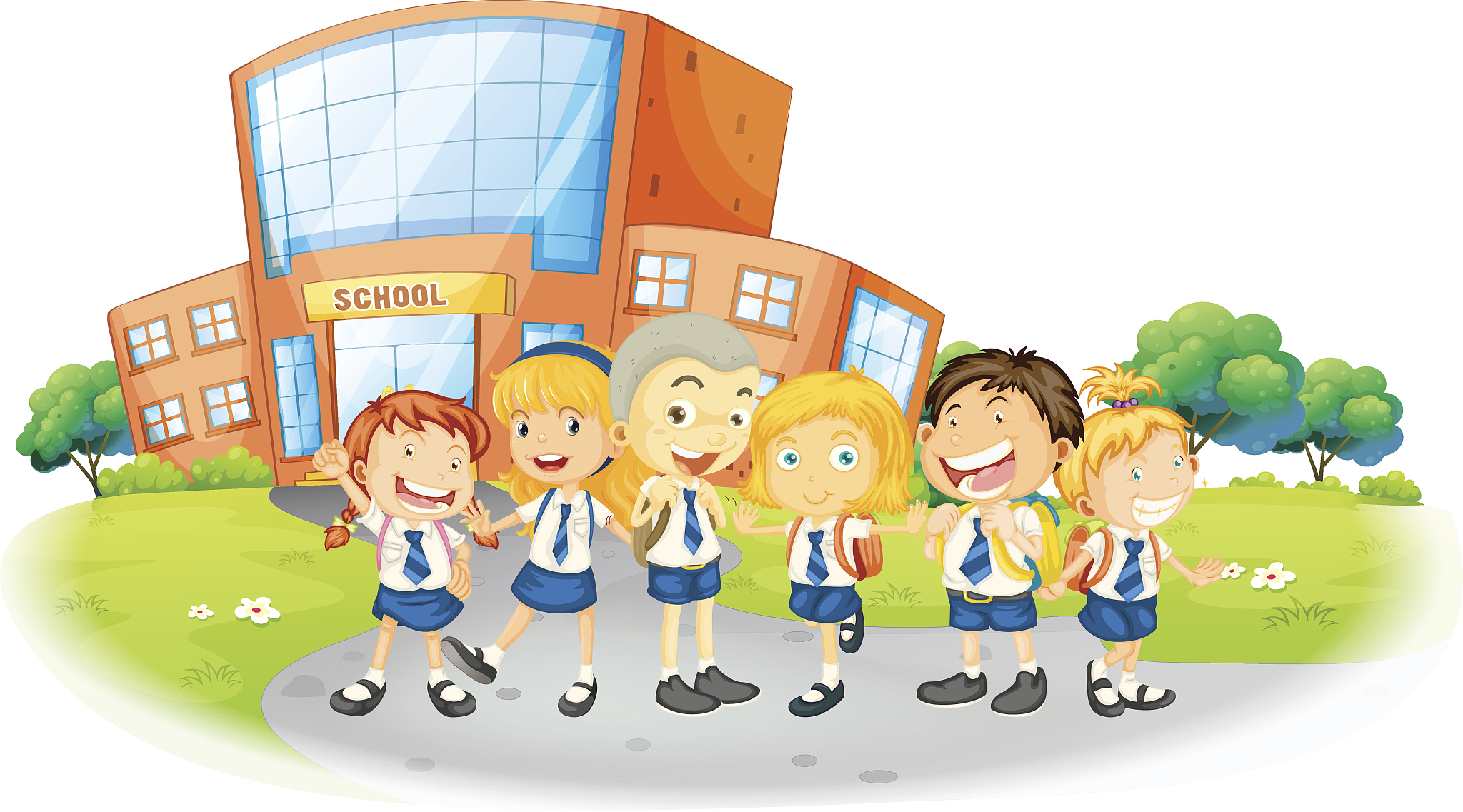 children in school uniform at school