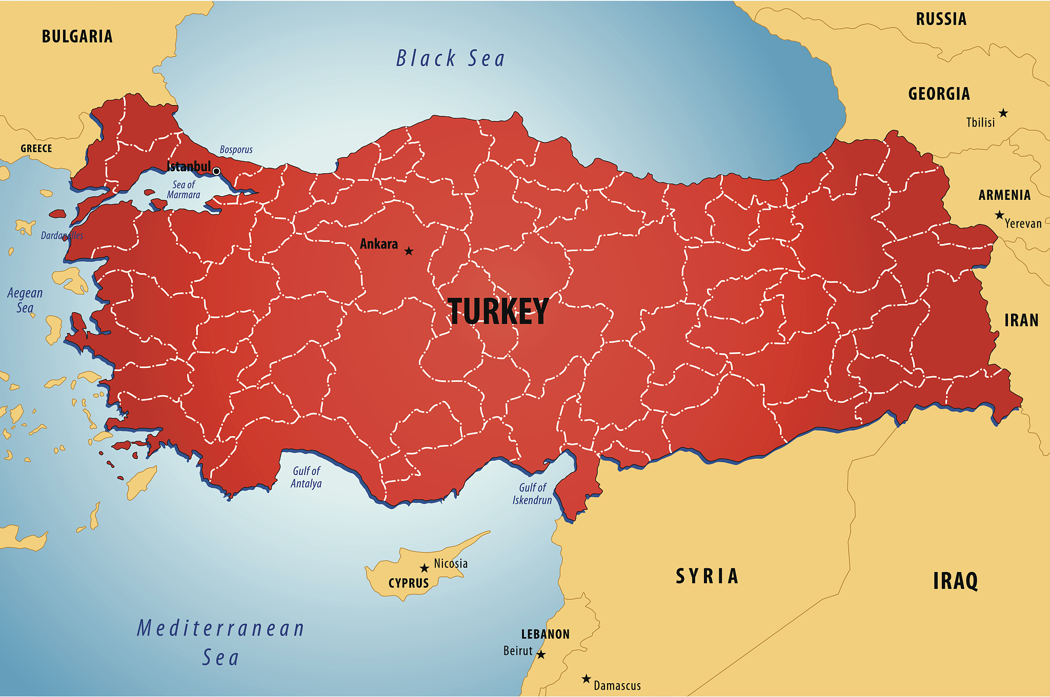 map of turkey
