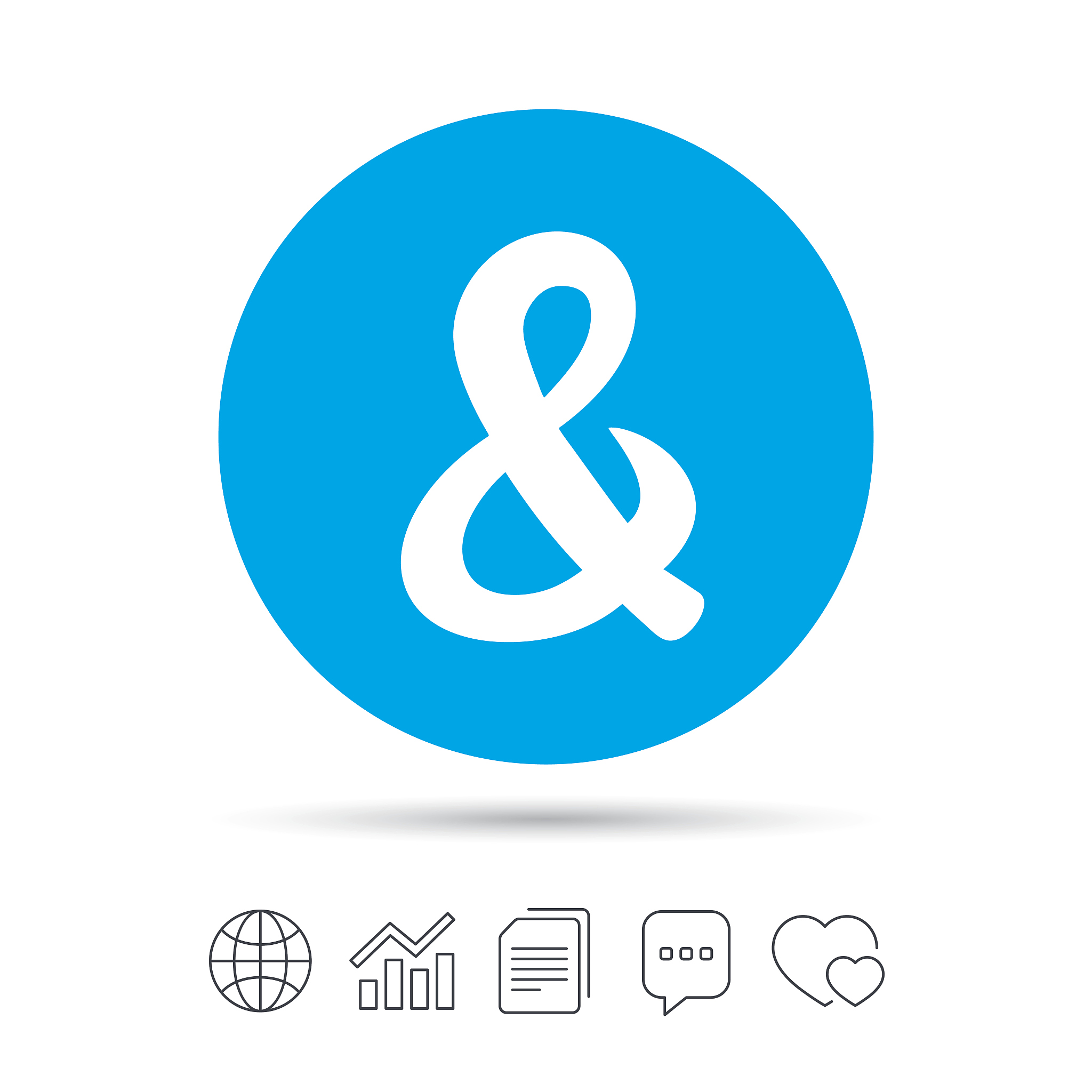 ampersand sign icon. logical operator and.