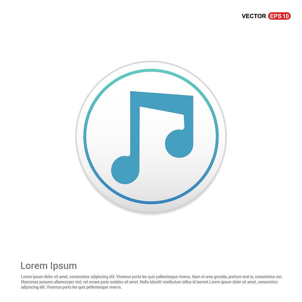 music note icon - white circle button