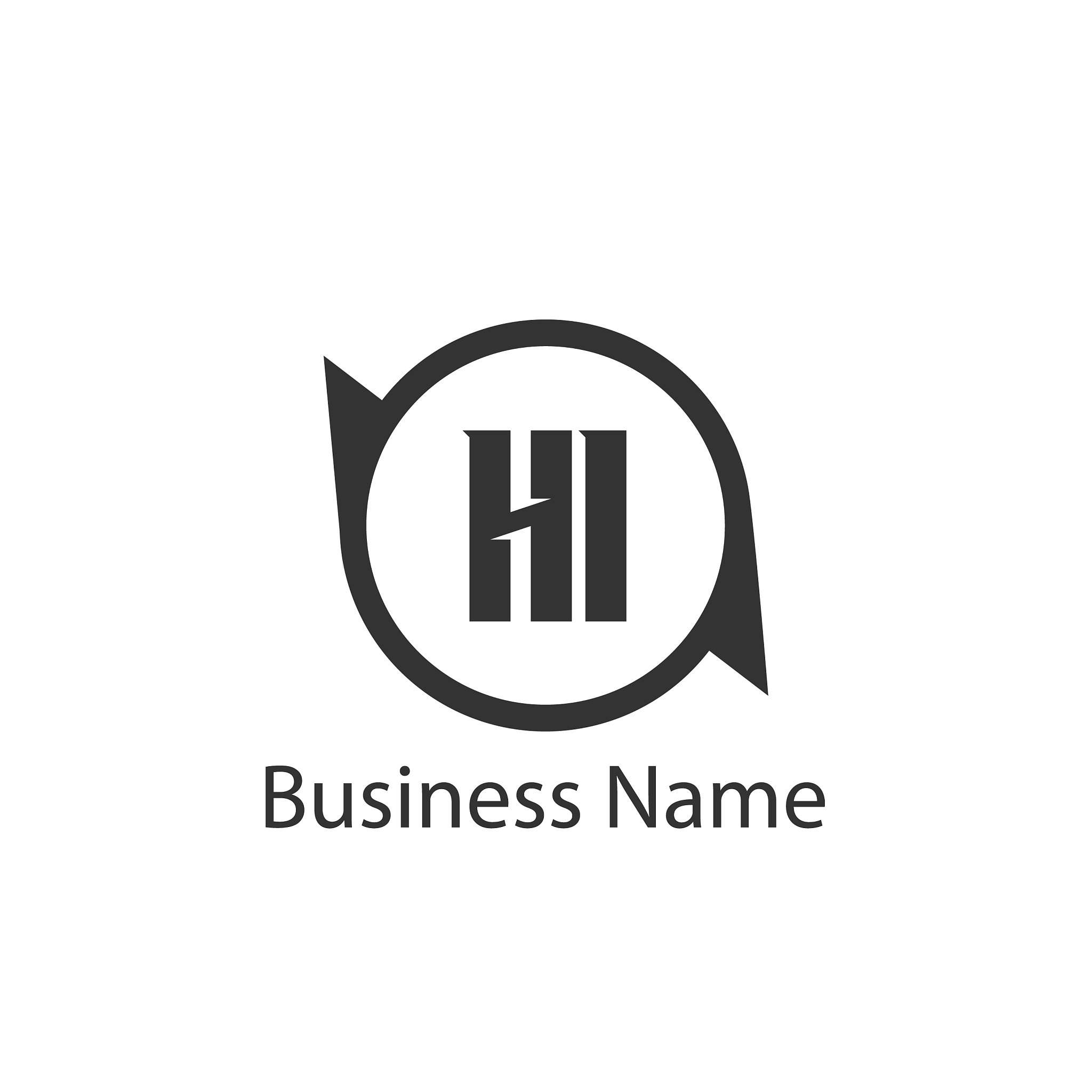 initial letter hi logo template design