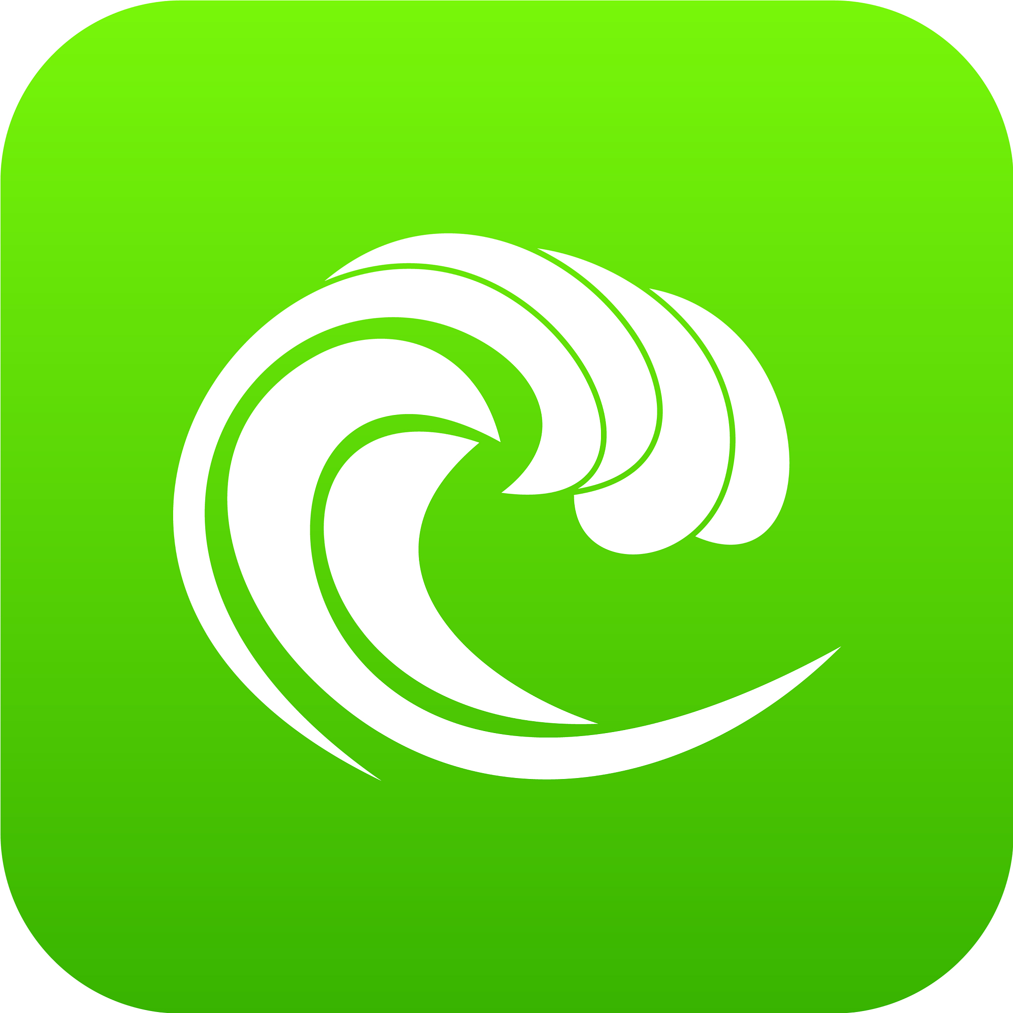 wave of sea tide icon digital green