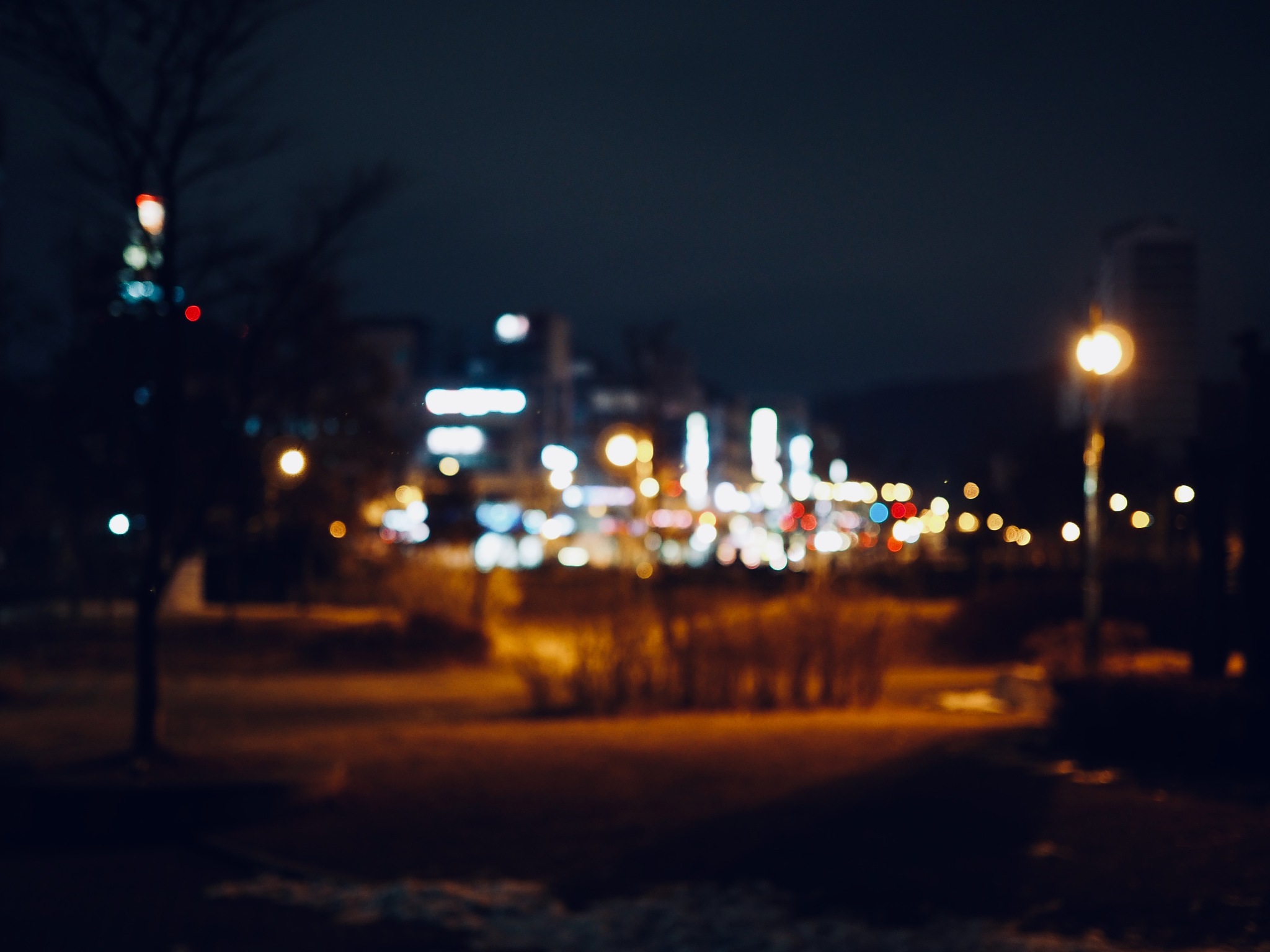 夜幕下的城市：温暖灯光，芬芳气息，温柔晚风