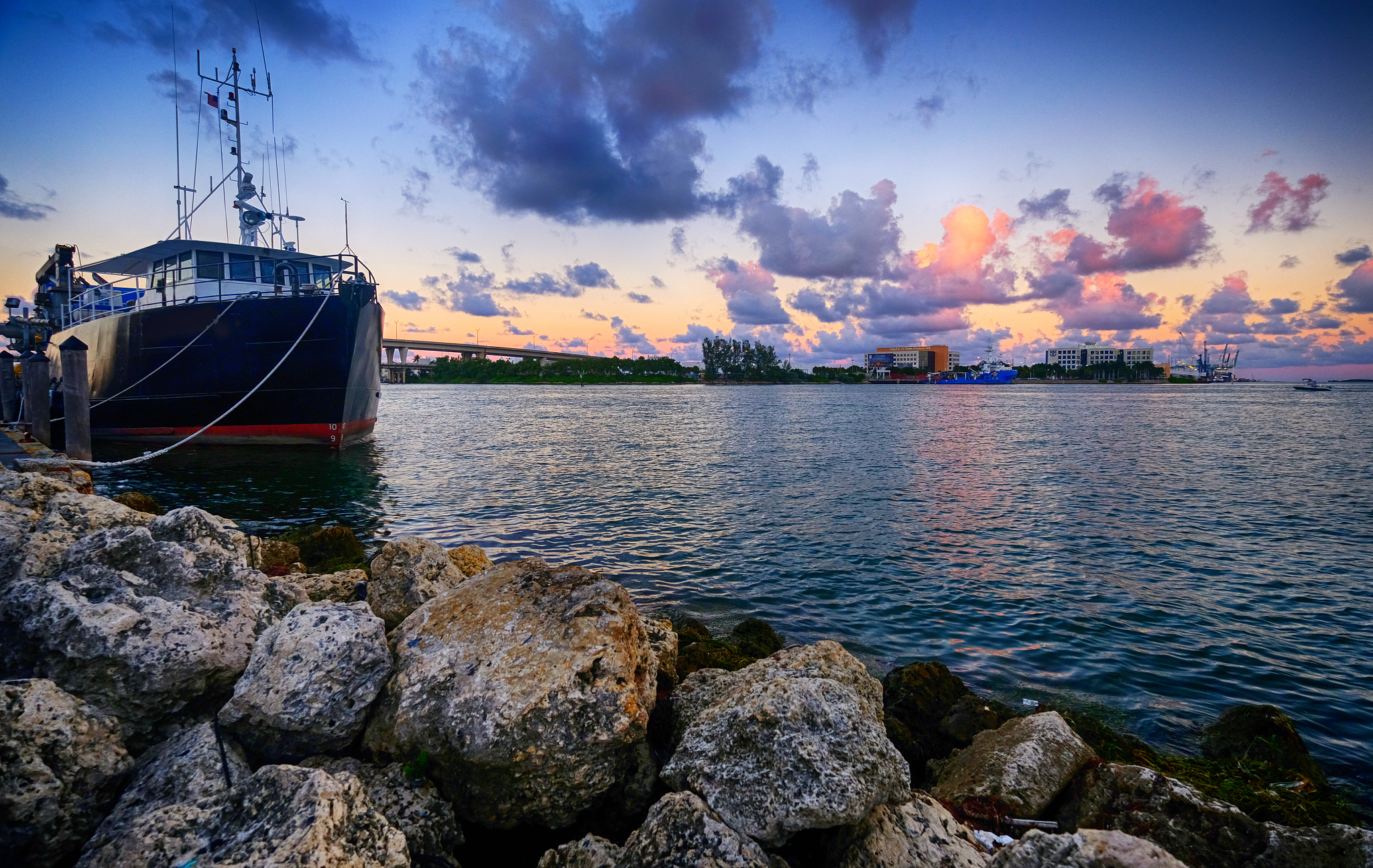 sunset in miami, florida
