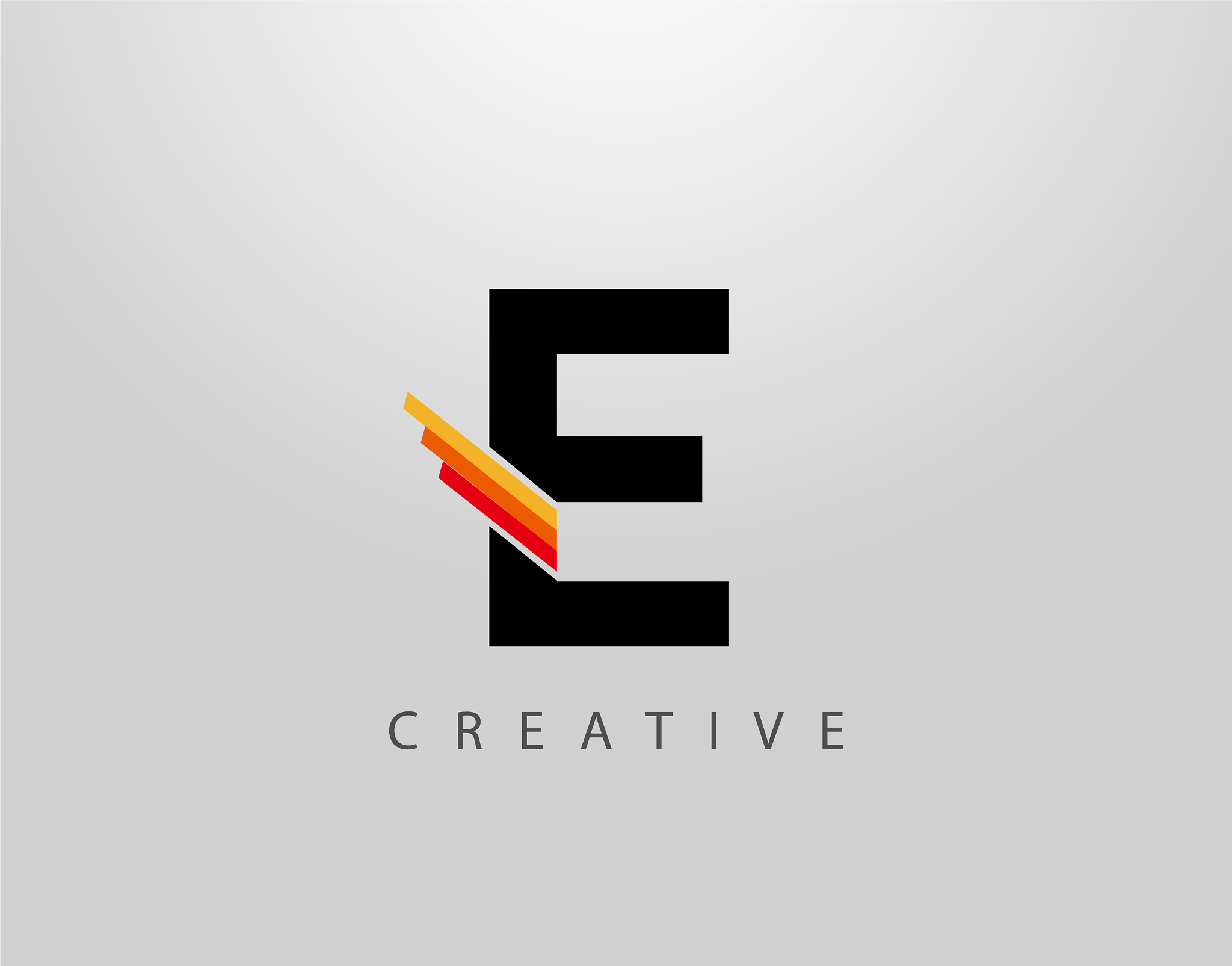 initial e monogram logo abstract wing and strip e