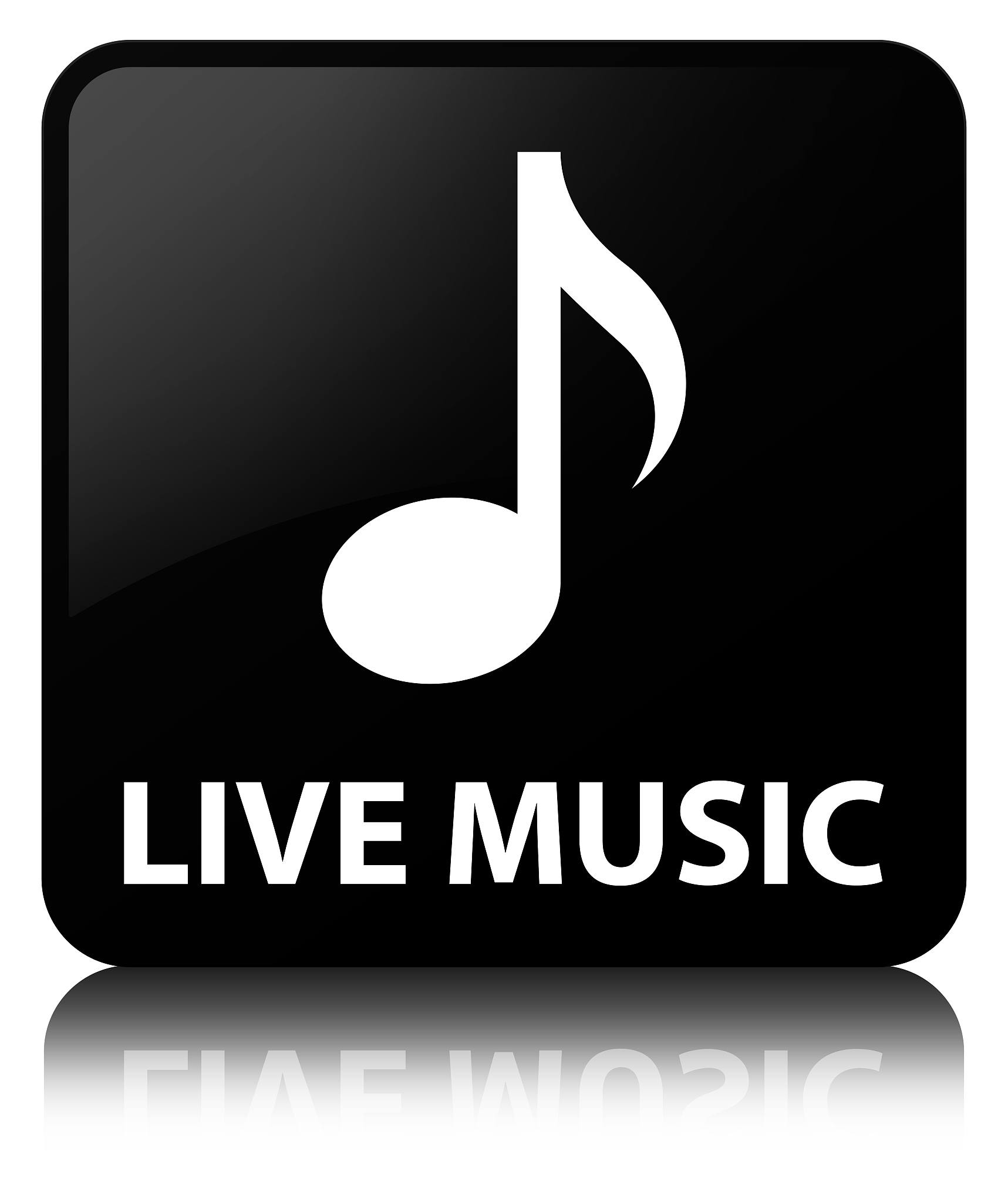 live music black square button