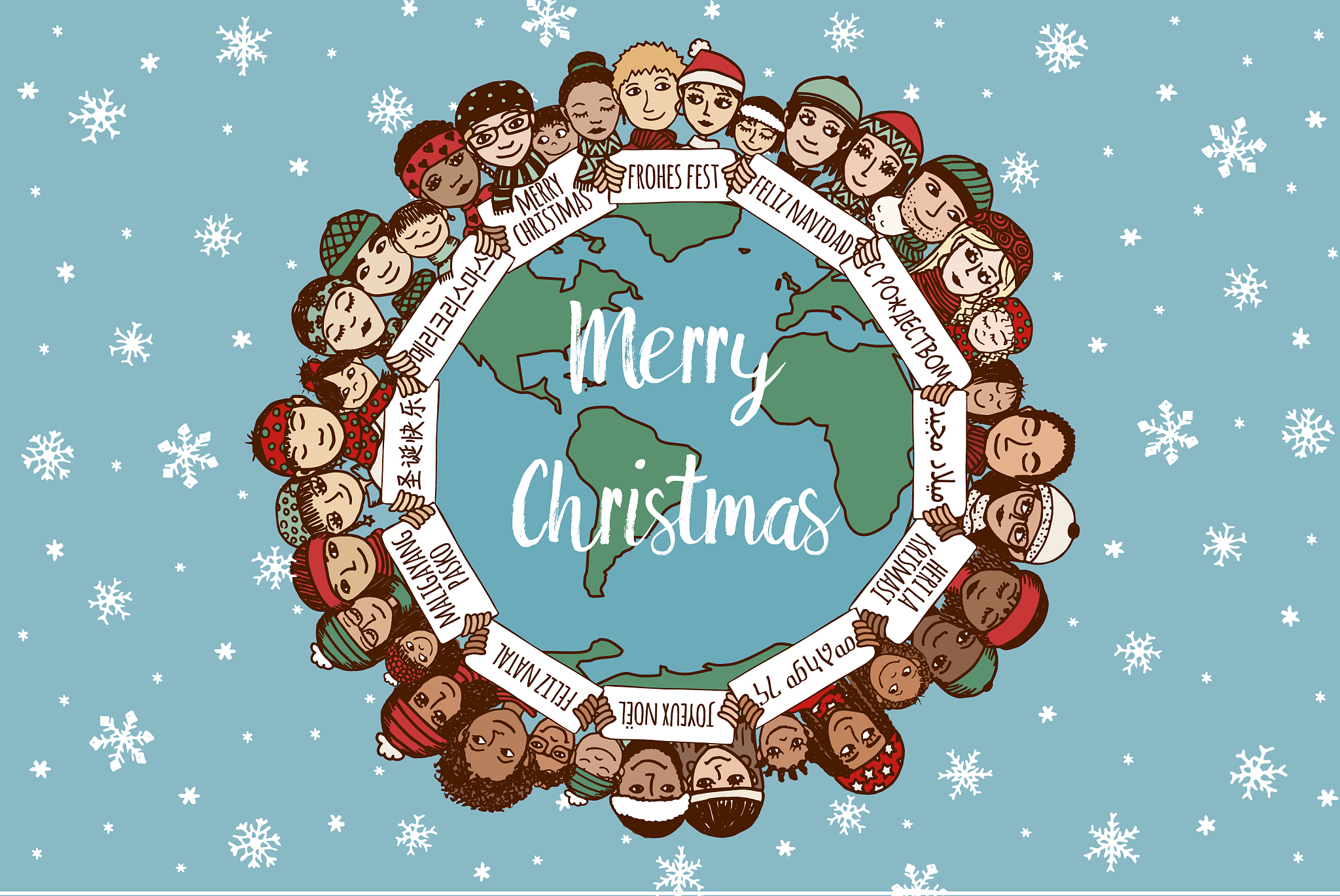 merry christmas around world