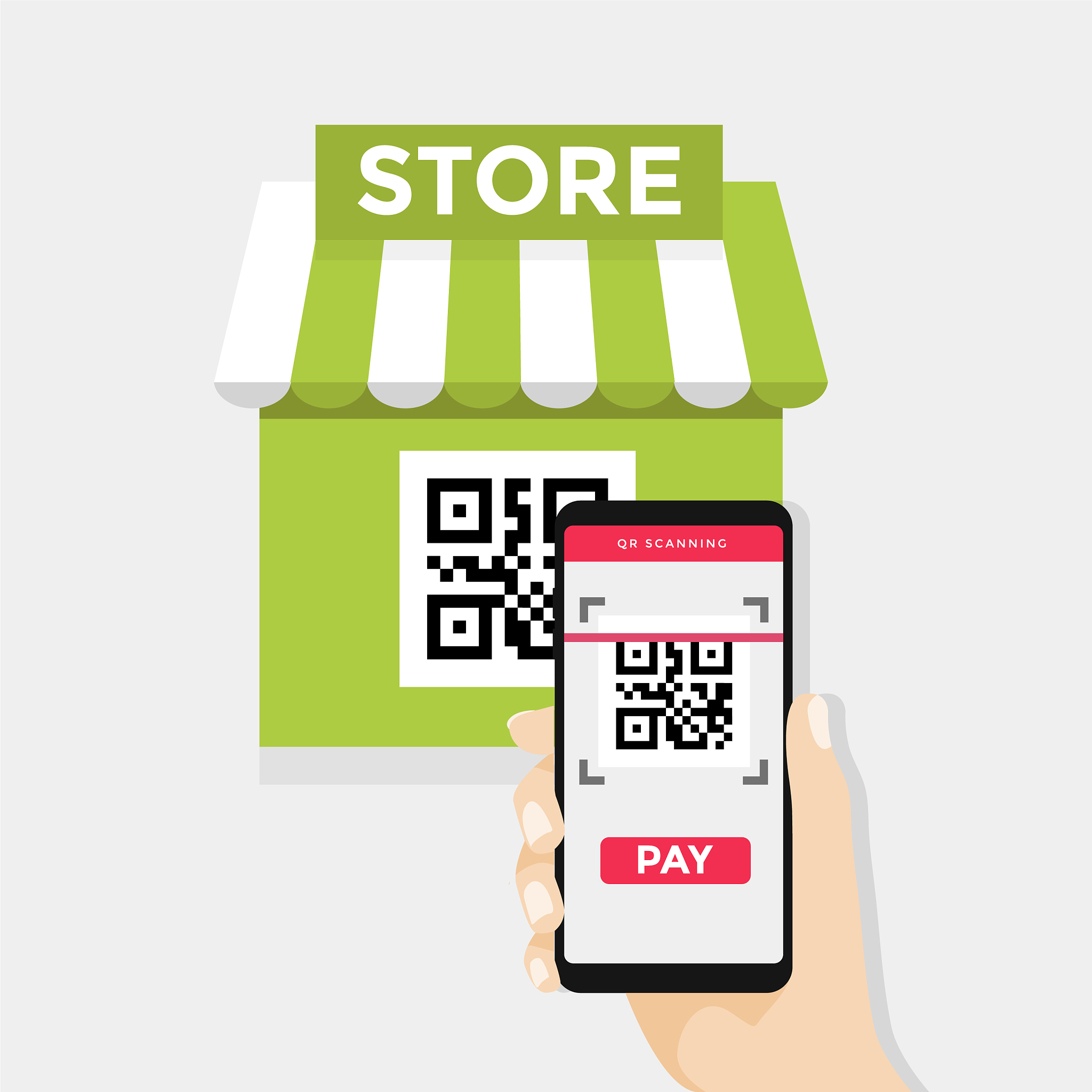 mobile scan qr code for payment to shopping store