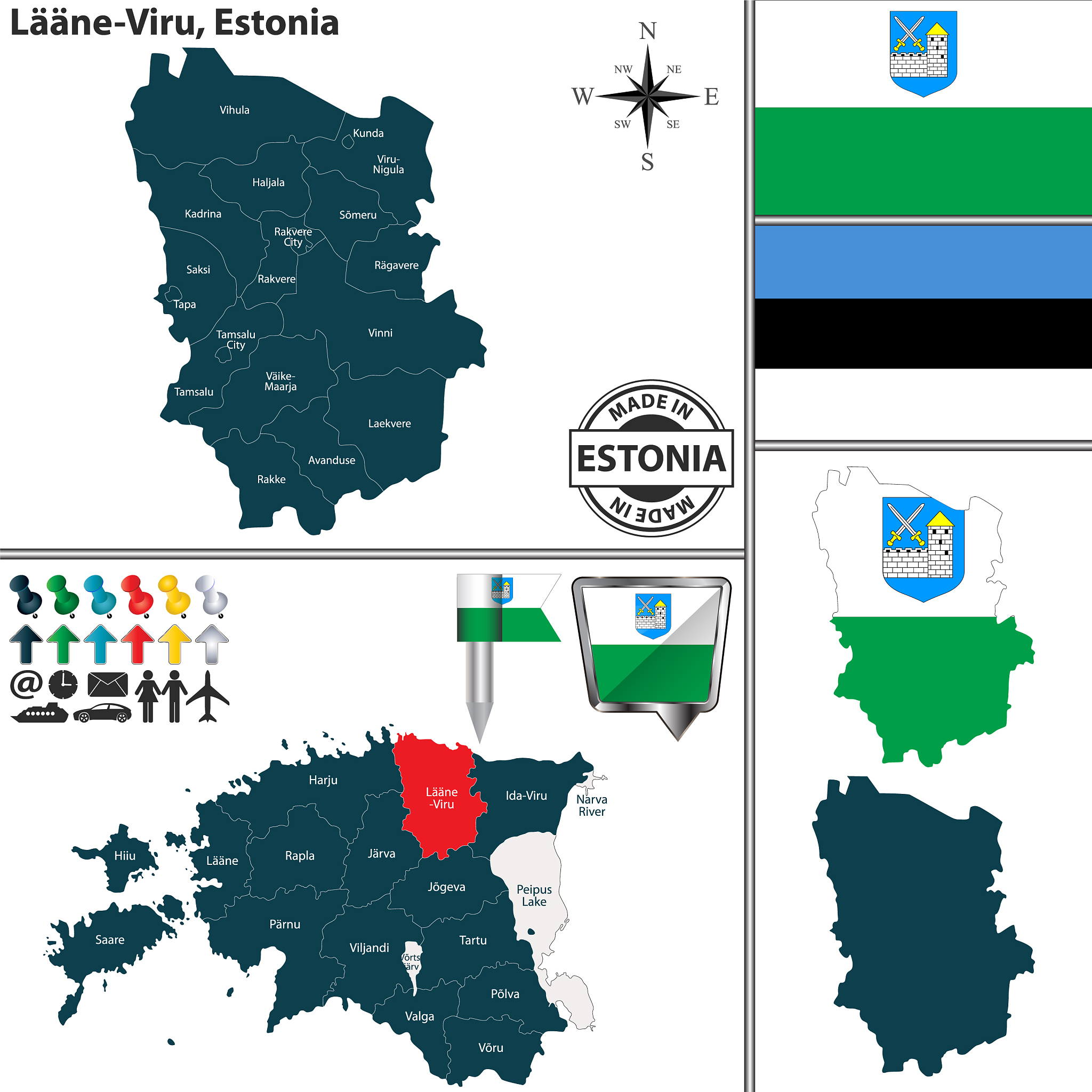 map of laane viru estonia