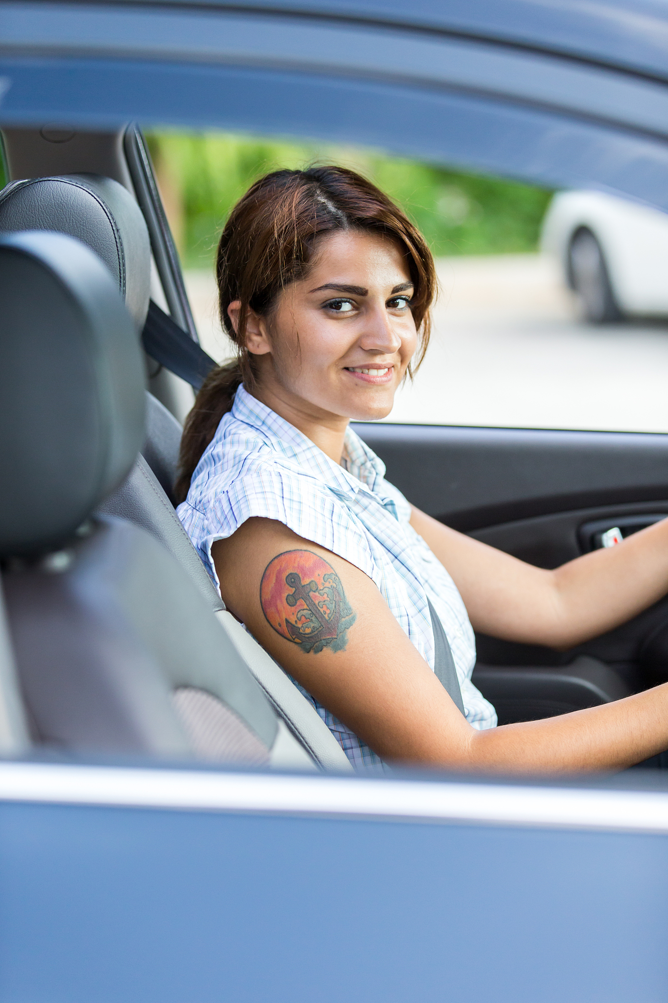 girl in the car