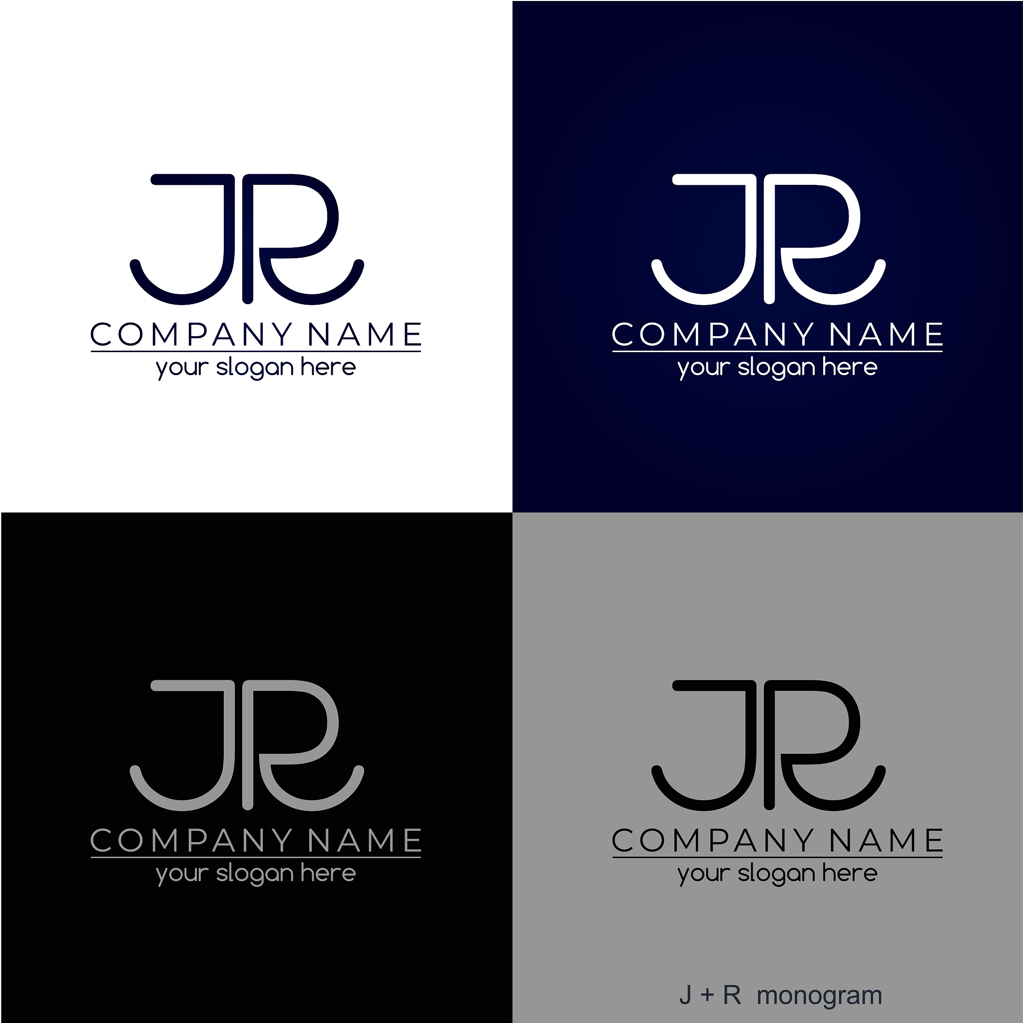 letter jr logo or monogram. blank for business card. for your bu