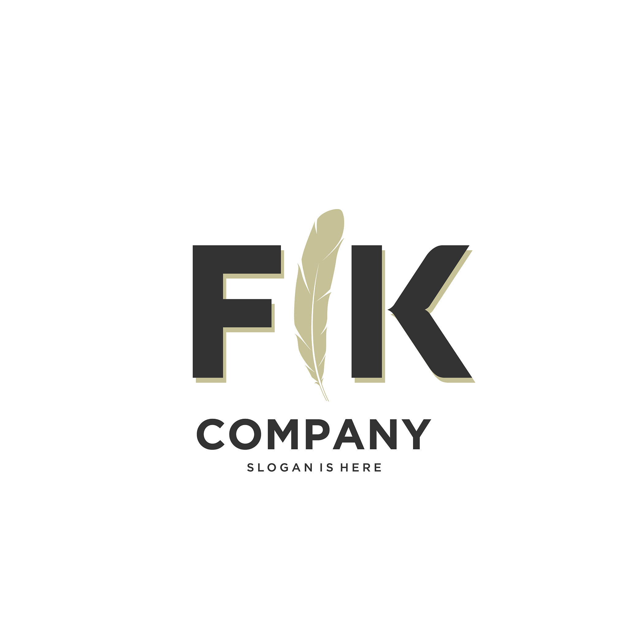 initial fk letter unique attractive creative