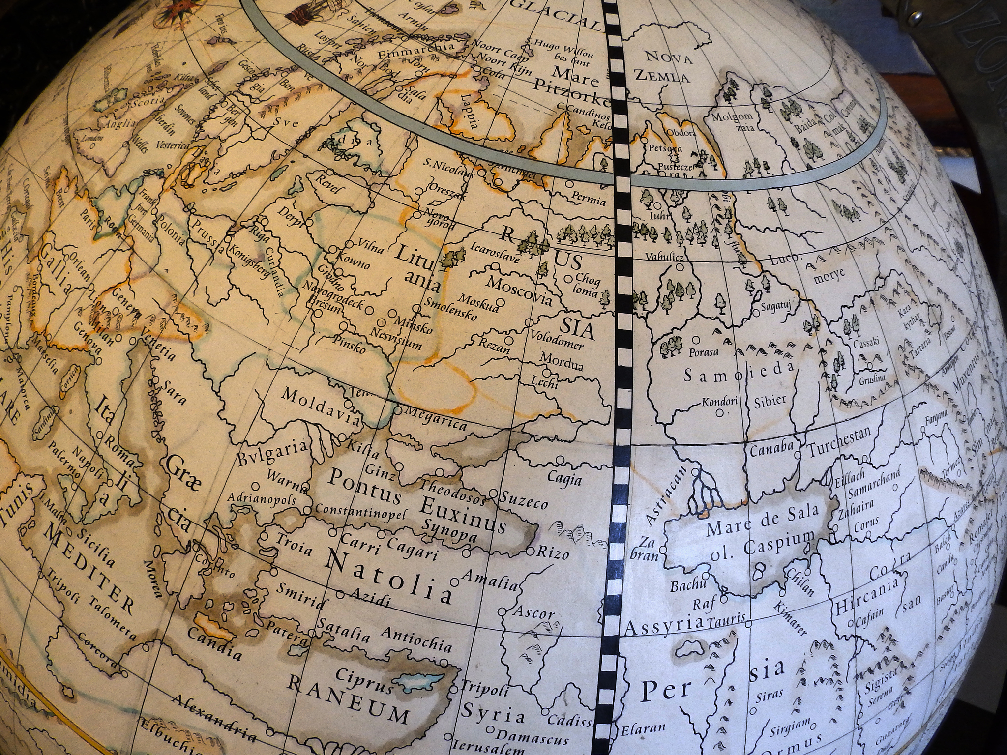 close-up of vintage globe