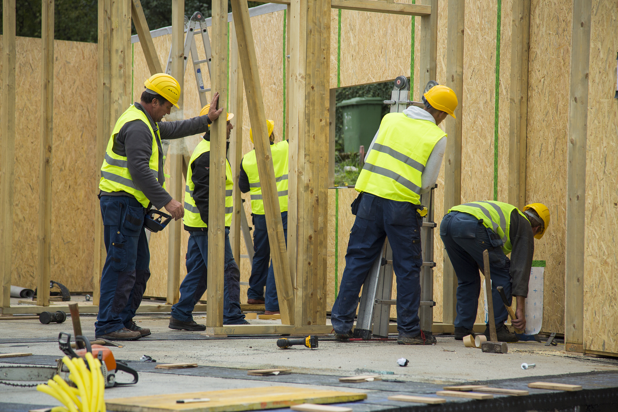 group of workers working at construction site
