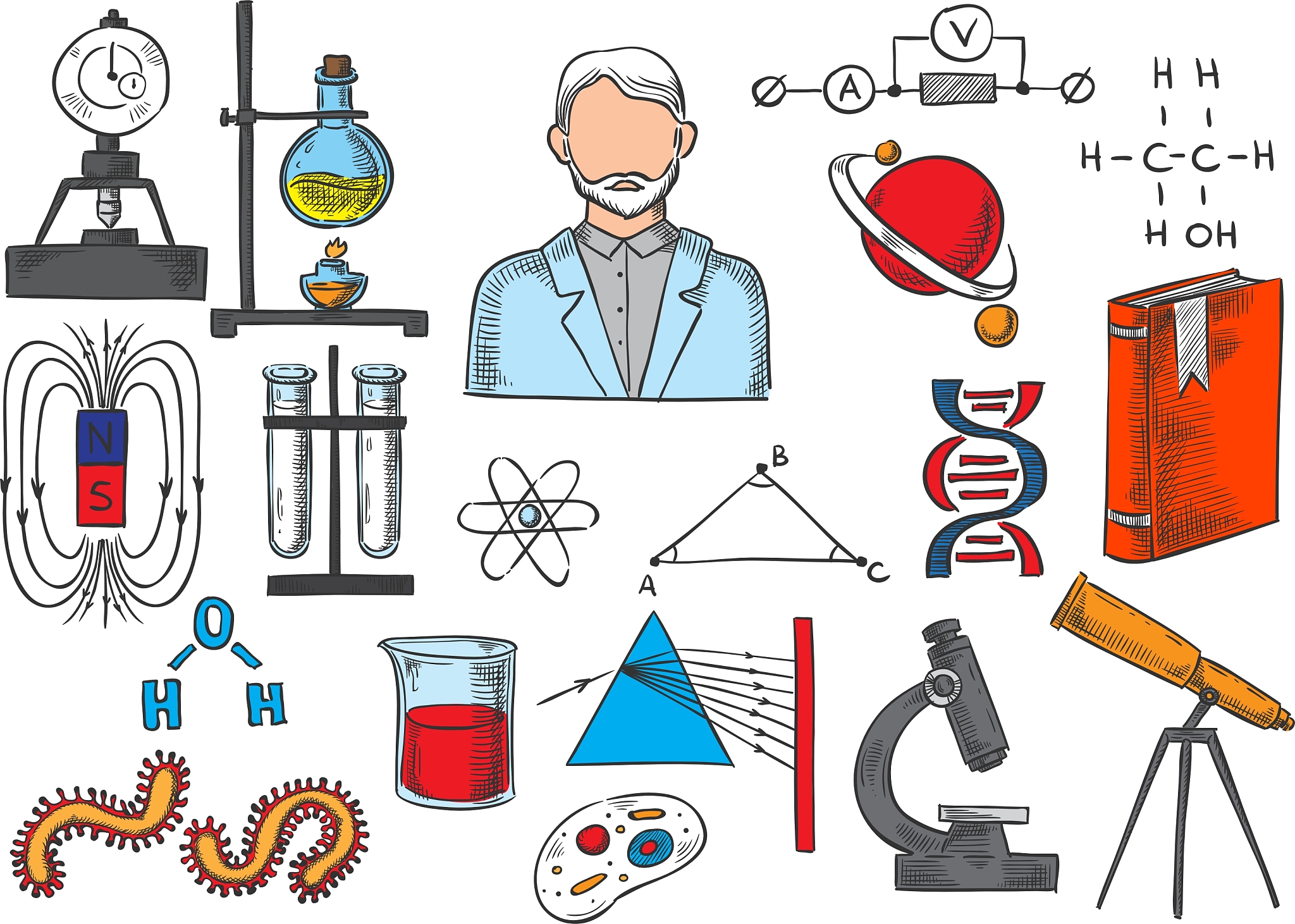 science items sketch icons