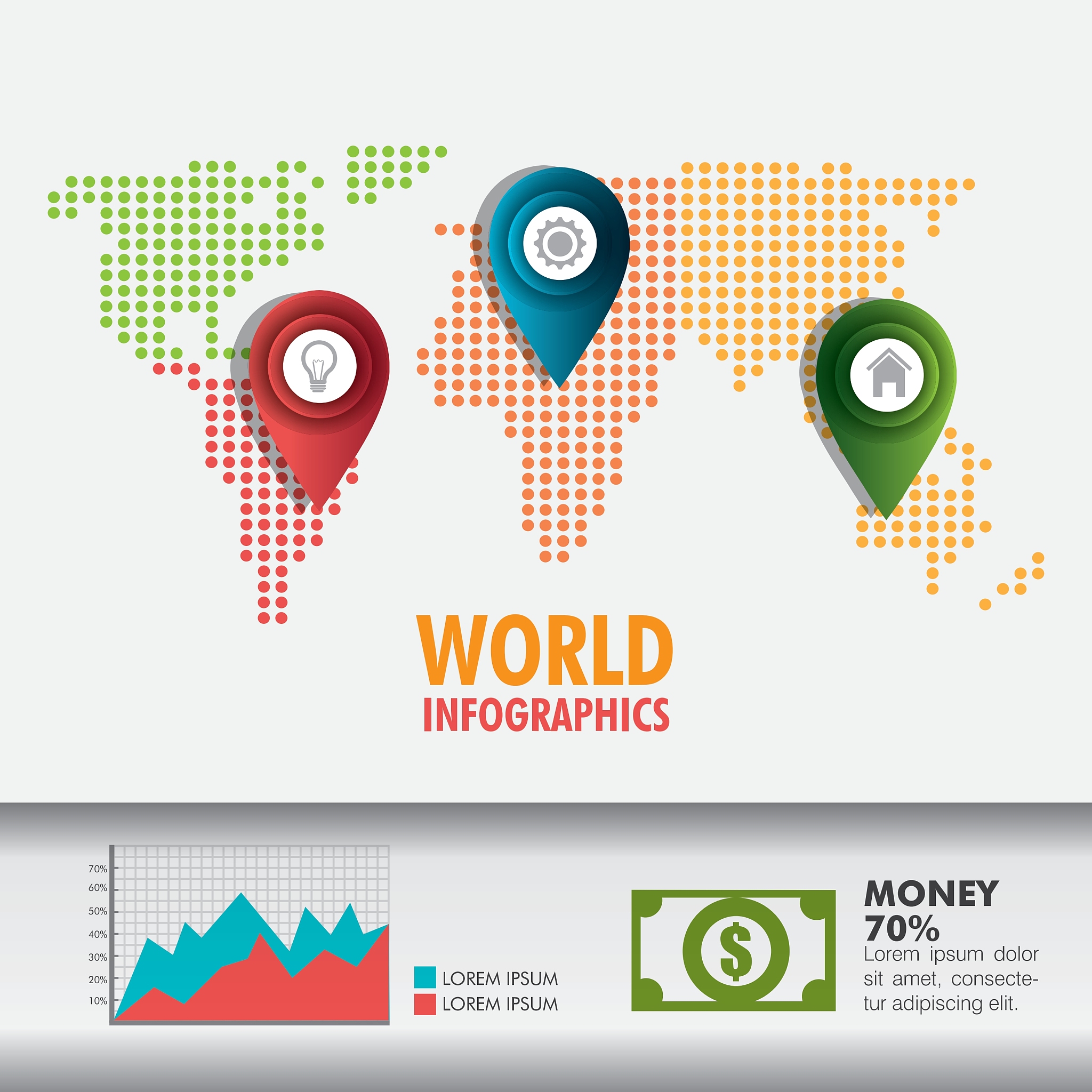 world connections and business infographic