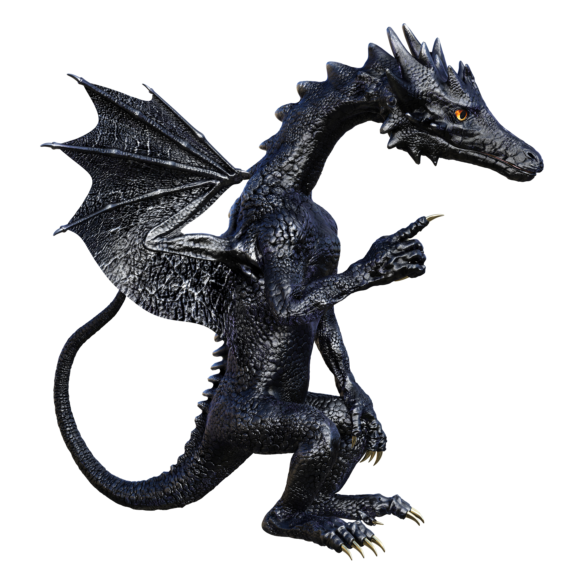 3d illustration fantasy dragon on white