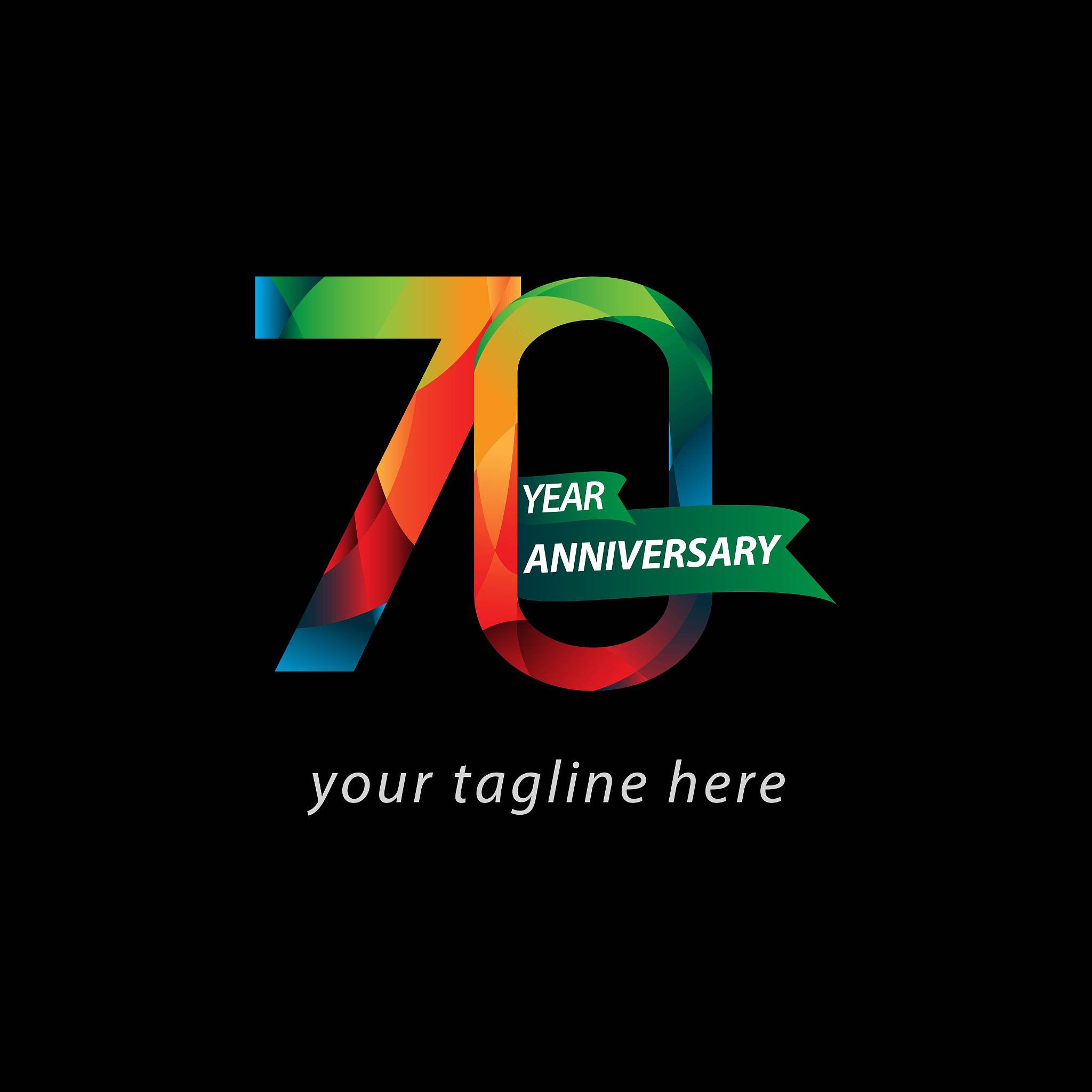 70 year anniversary vector template design illustration