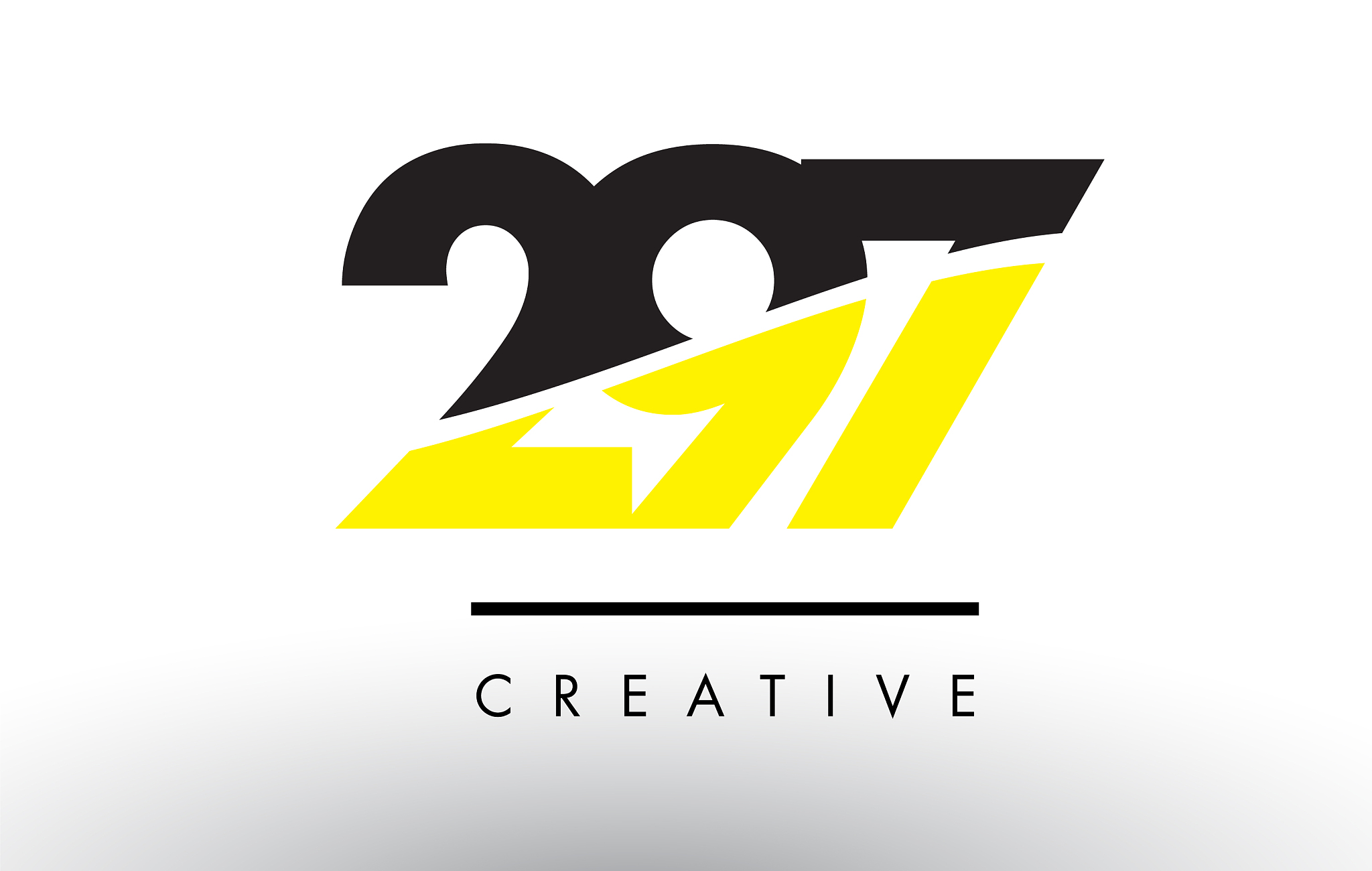 297 black and yellow number logo design