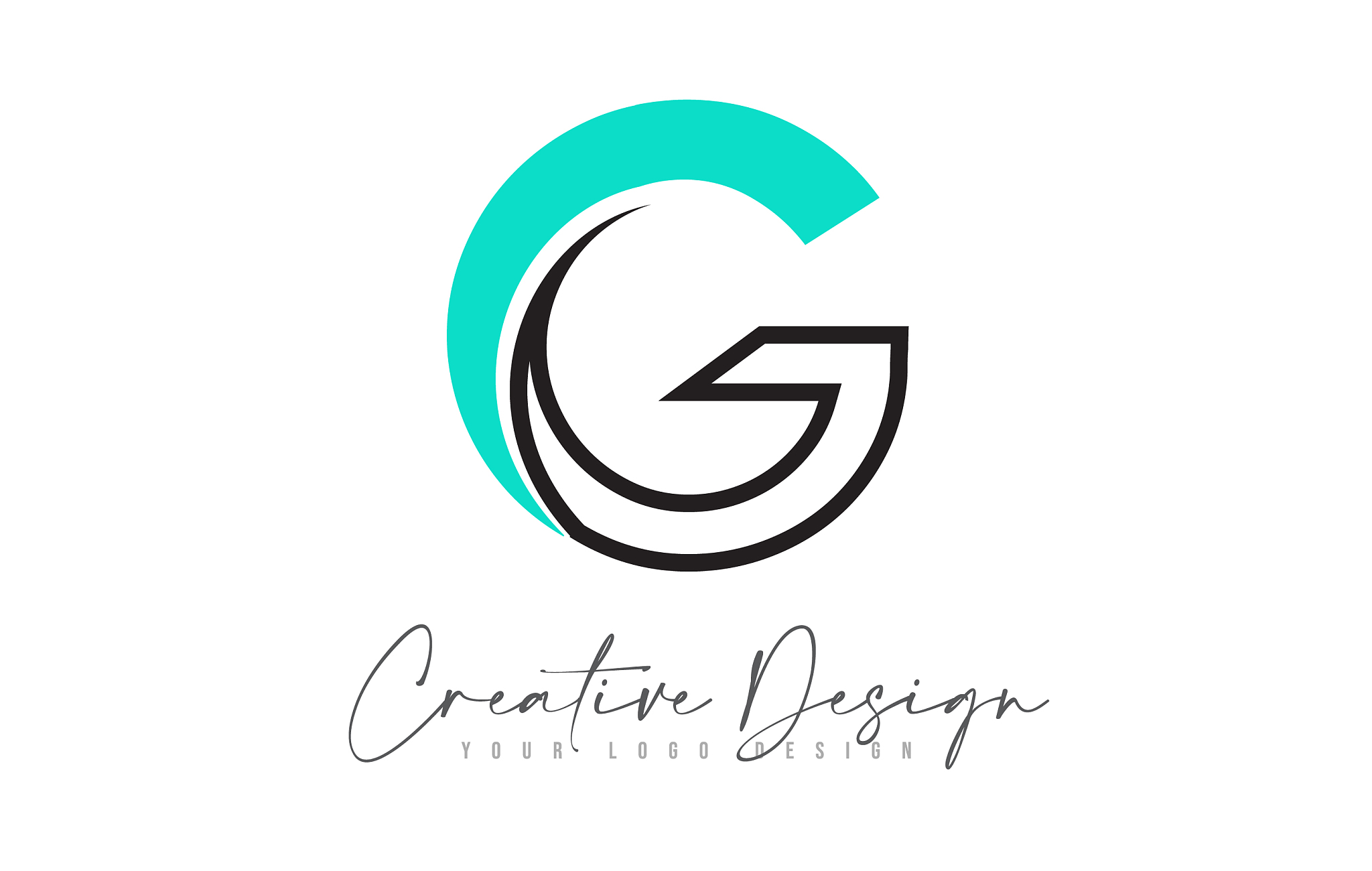 g letter logo design icon with monogram lines and