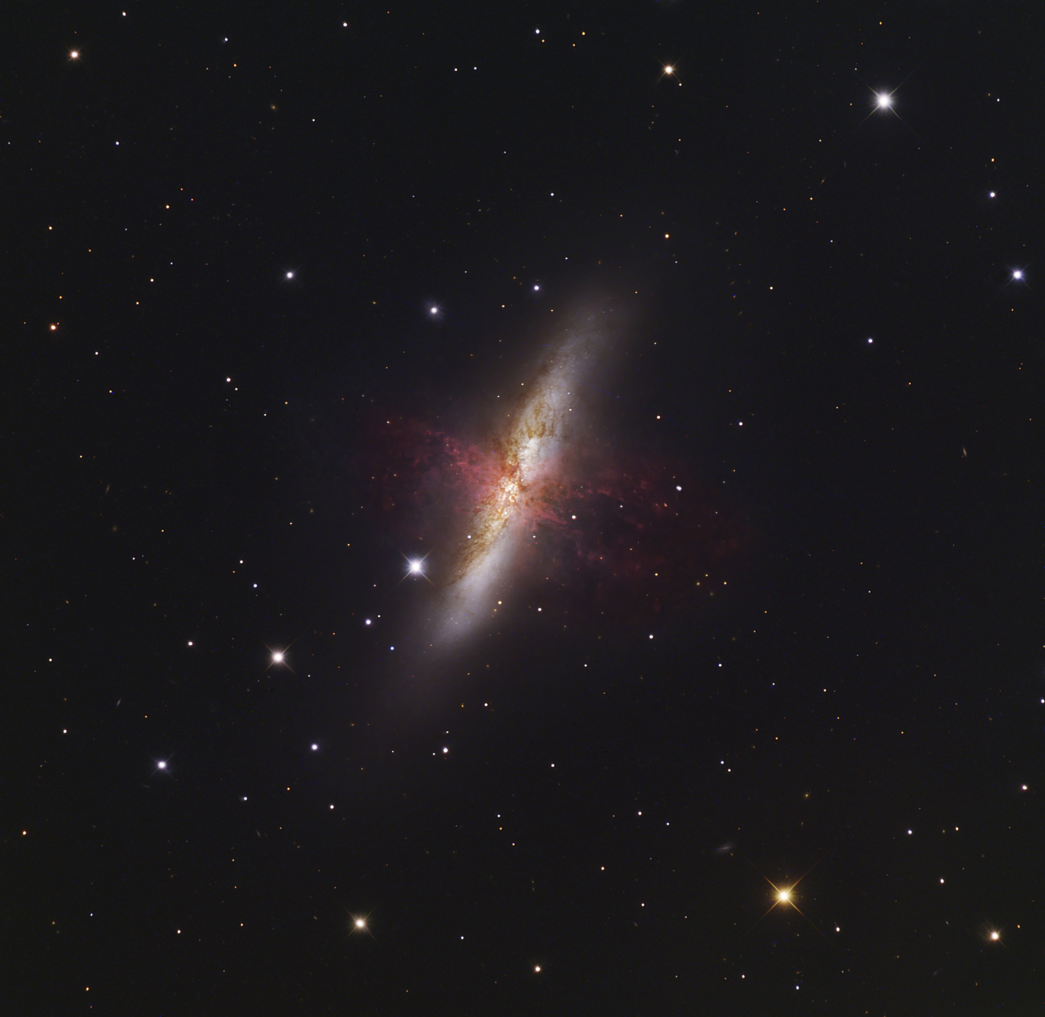 messier 82, a starburst galaxy in the constellation ursa major.