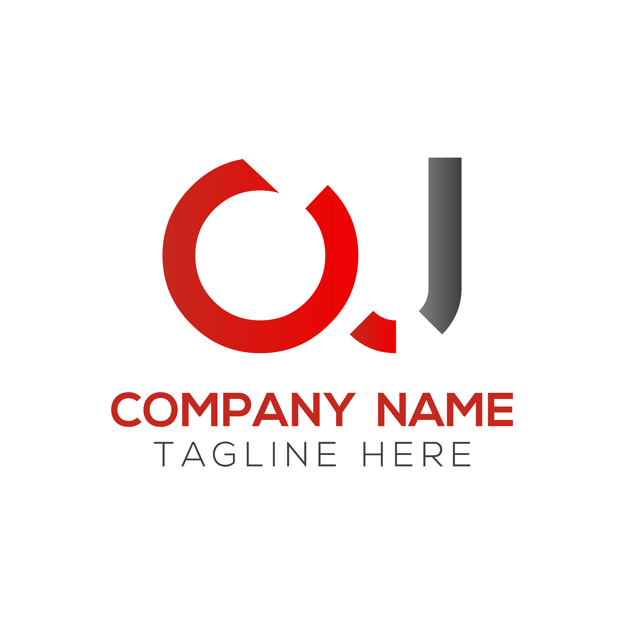 initial simple letter oj logo design template