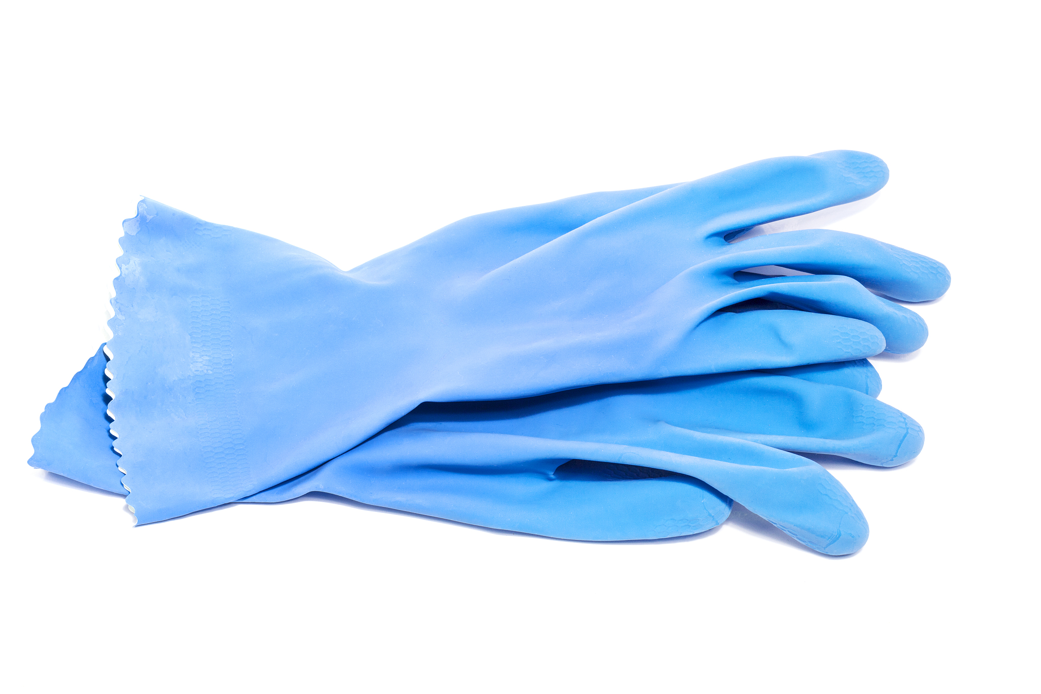 rubber gloves isolated on white.
