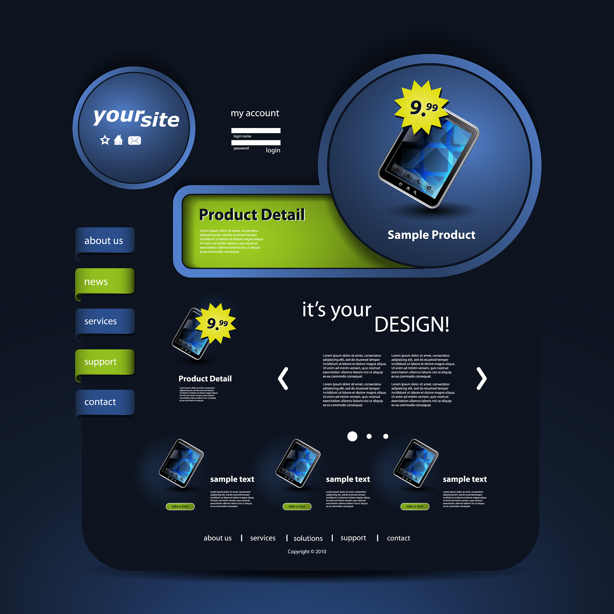one page website template