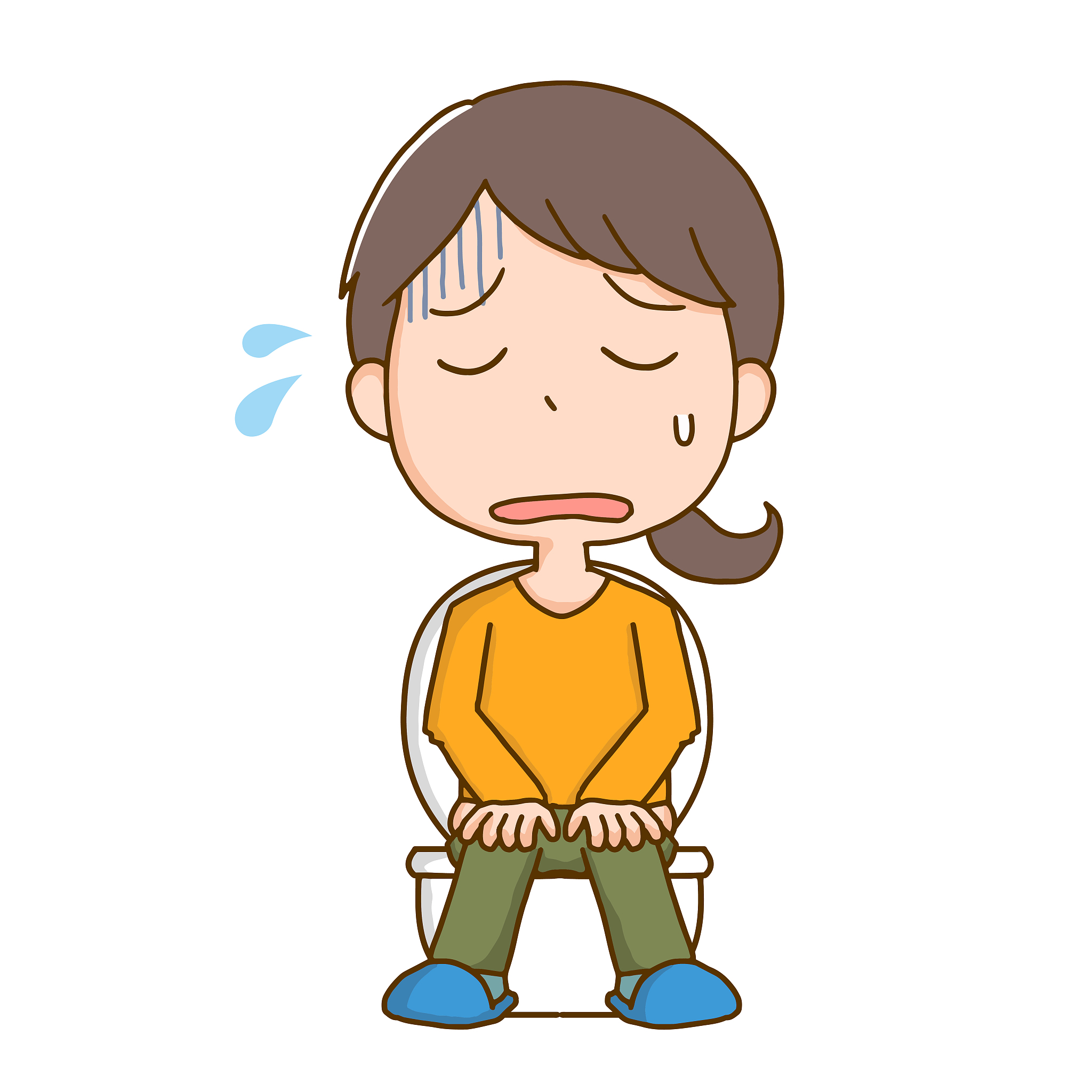 女人,痛苦,冲洗厕所,<strong>痔疮</strong>,一个人,抽水马桶,卫生间,绘画插图,仅女人