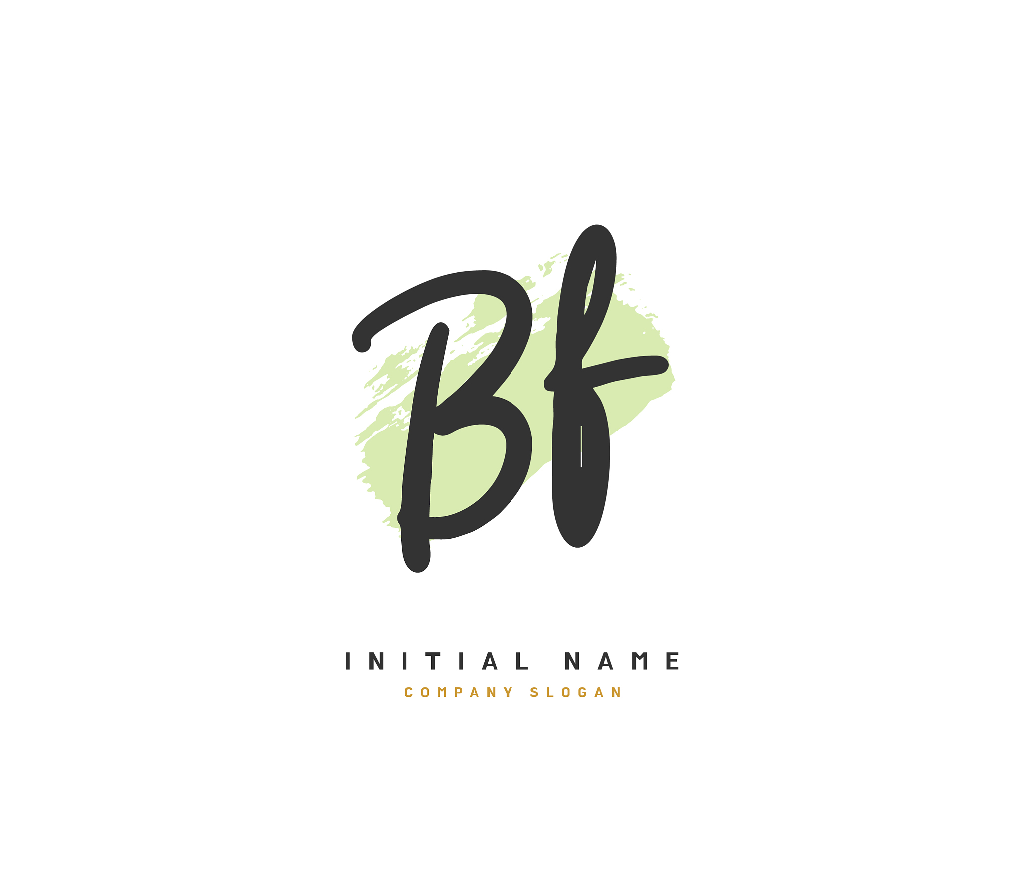 b f bf beauty initial logo handwriting logo of