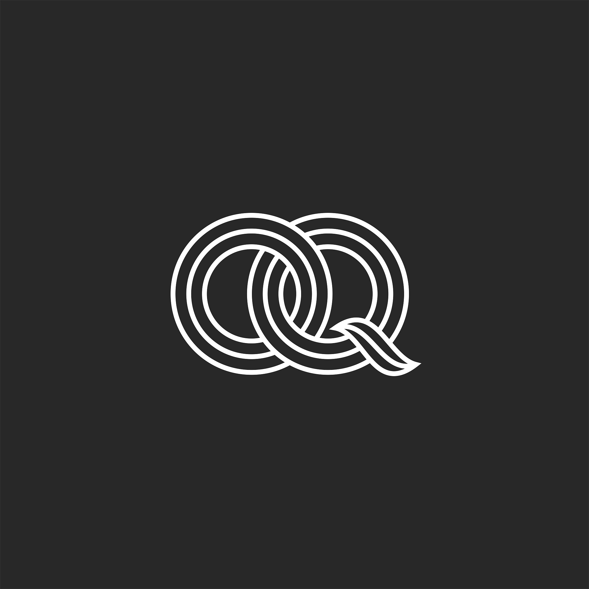 overlapping initials oq logo monogram, weaving two letters o and