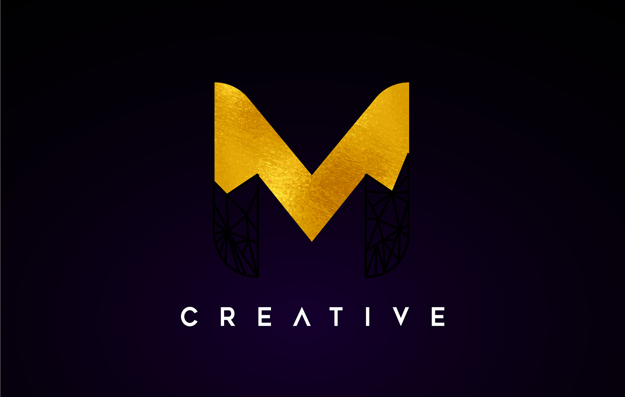 golden gold letter m beauty logo m letter design