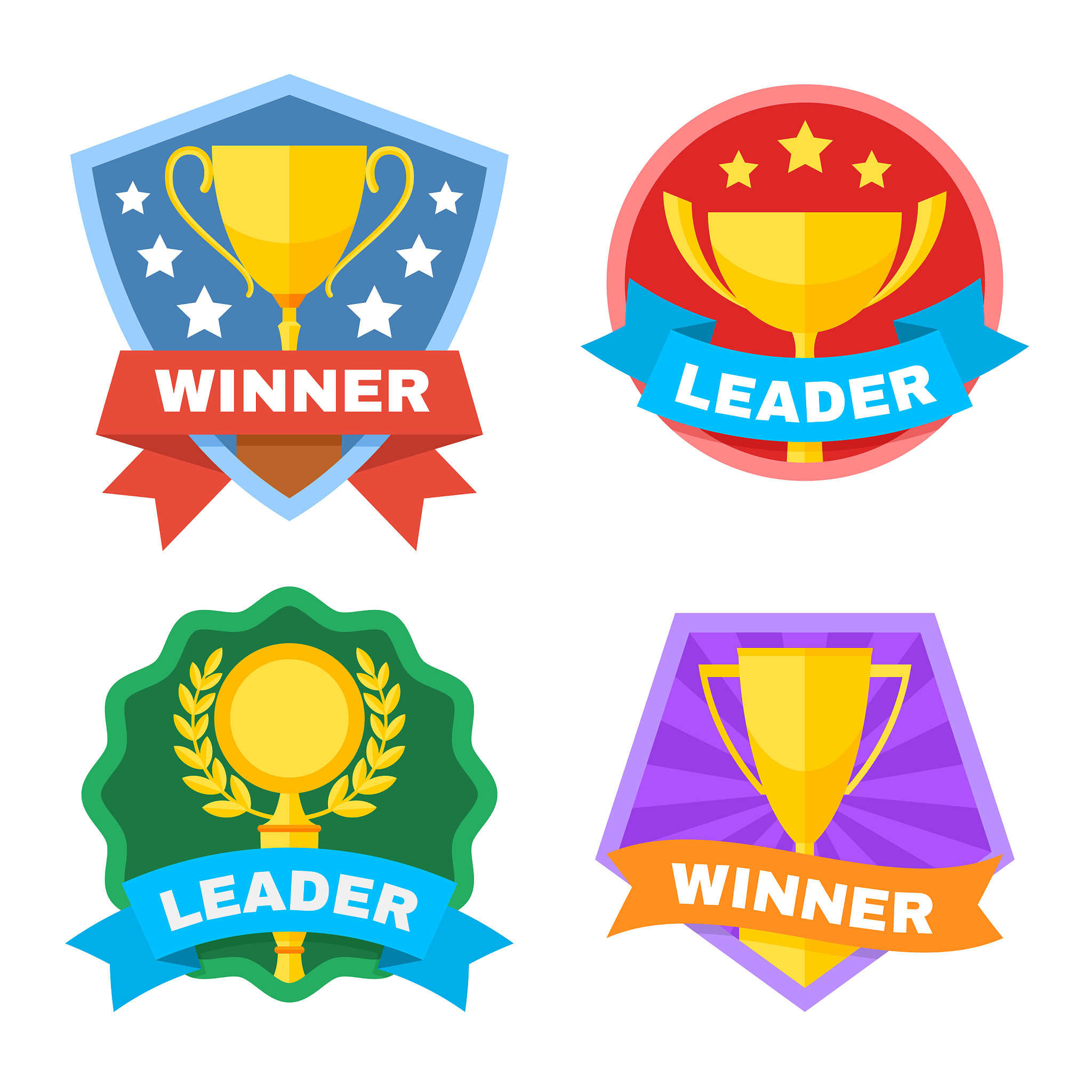 achievement champ and contest logo set