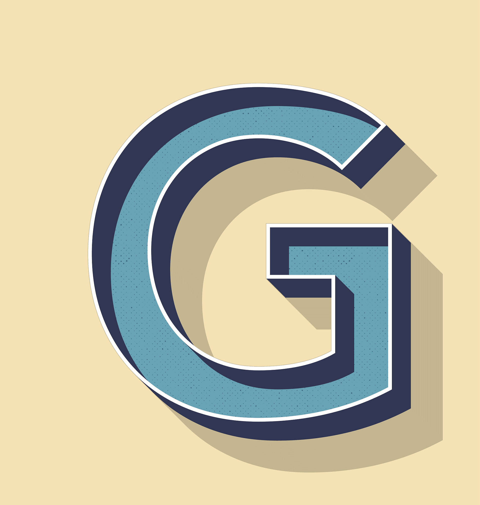 letter g retro vector text style, fonts concept
