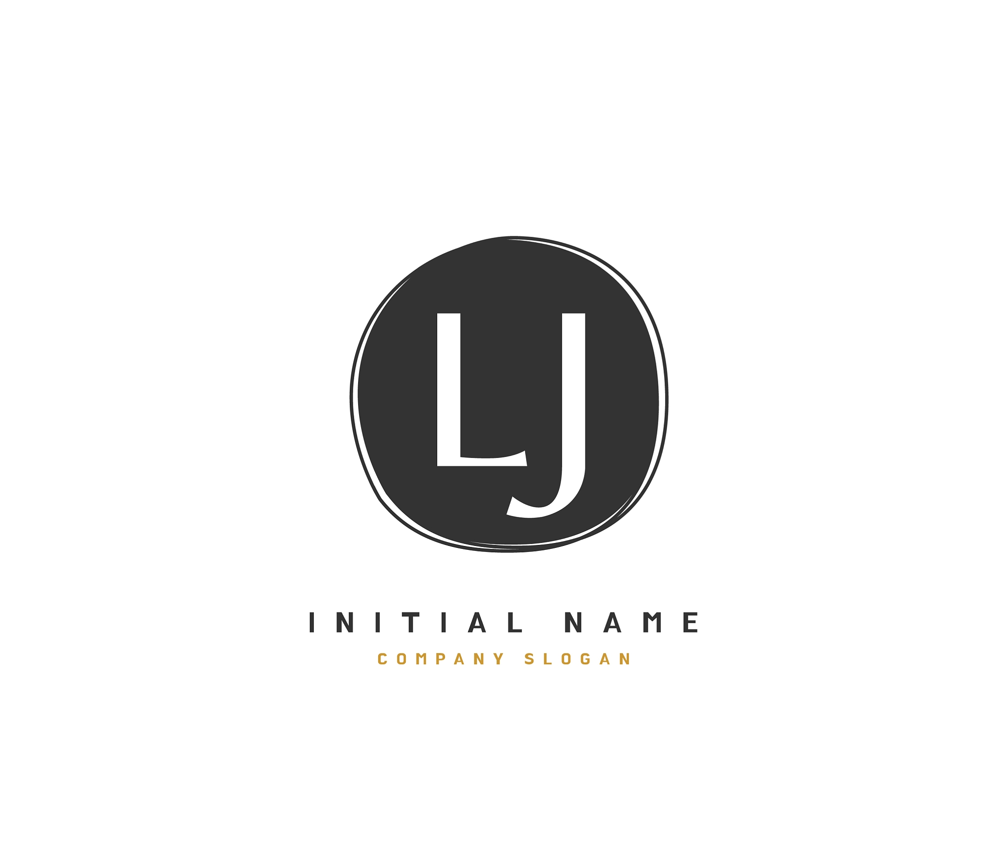 l j lj beauty initial logo handwriting logo of