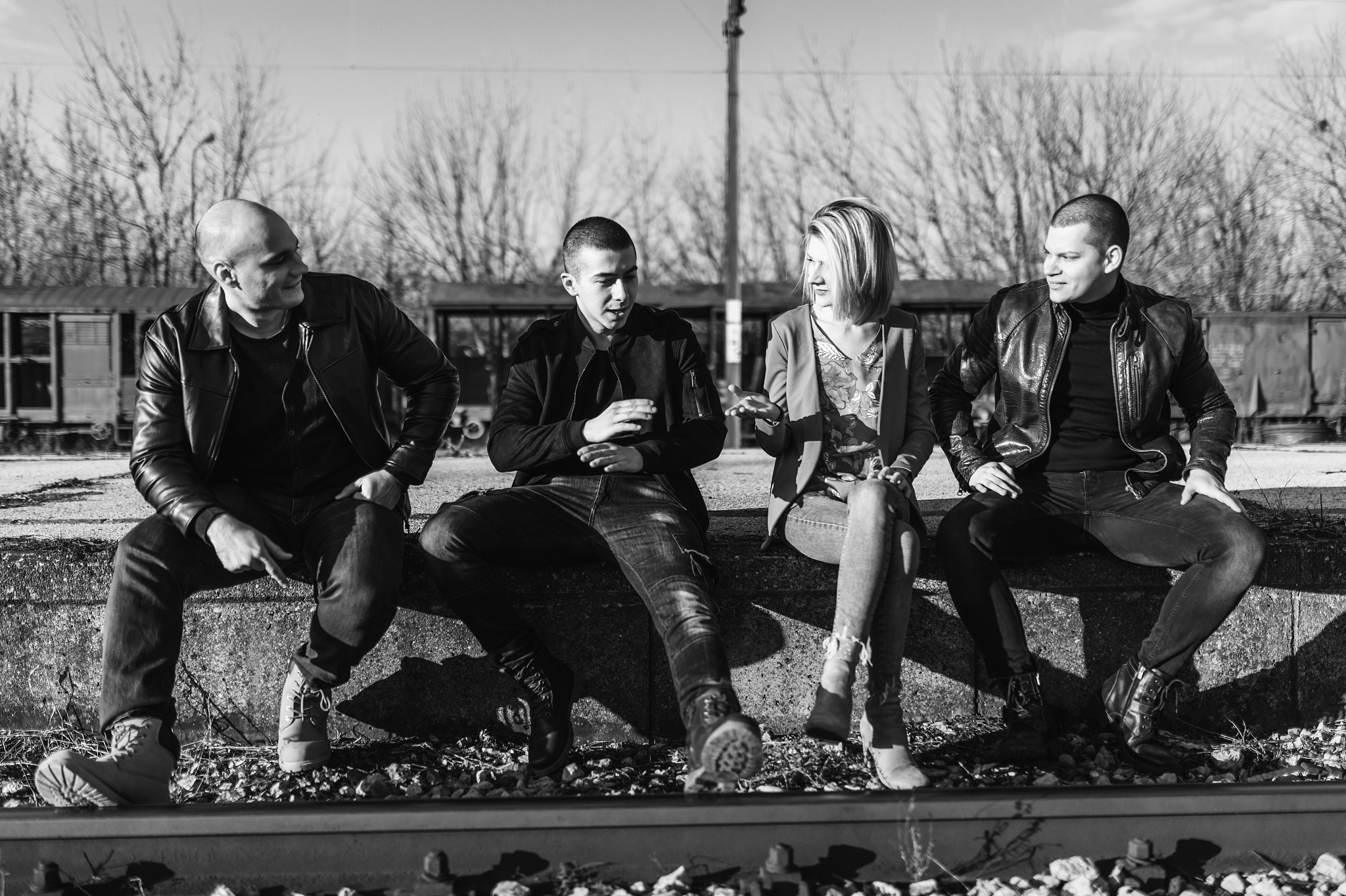 waiting for a train