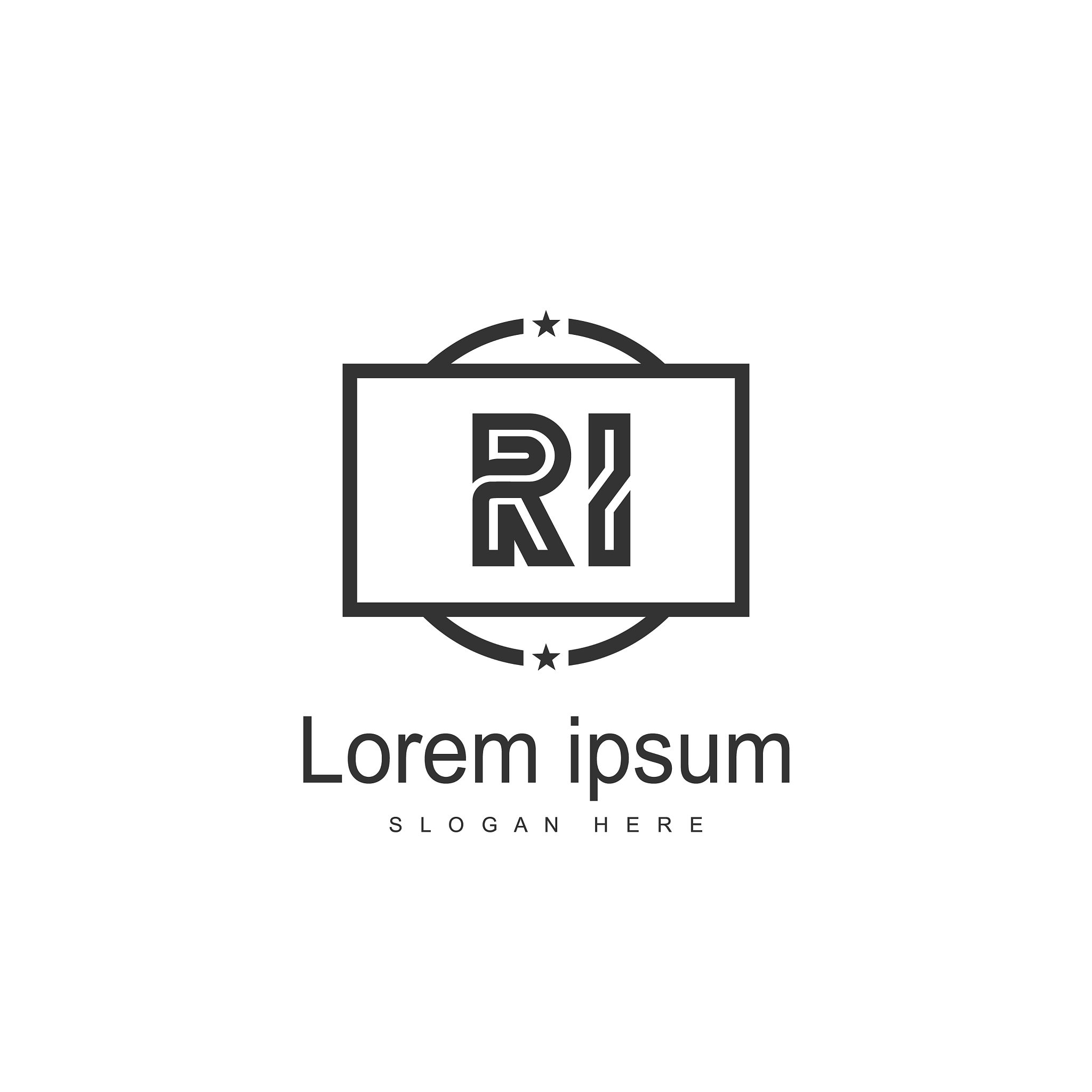 ri logo template design initial letter logo design