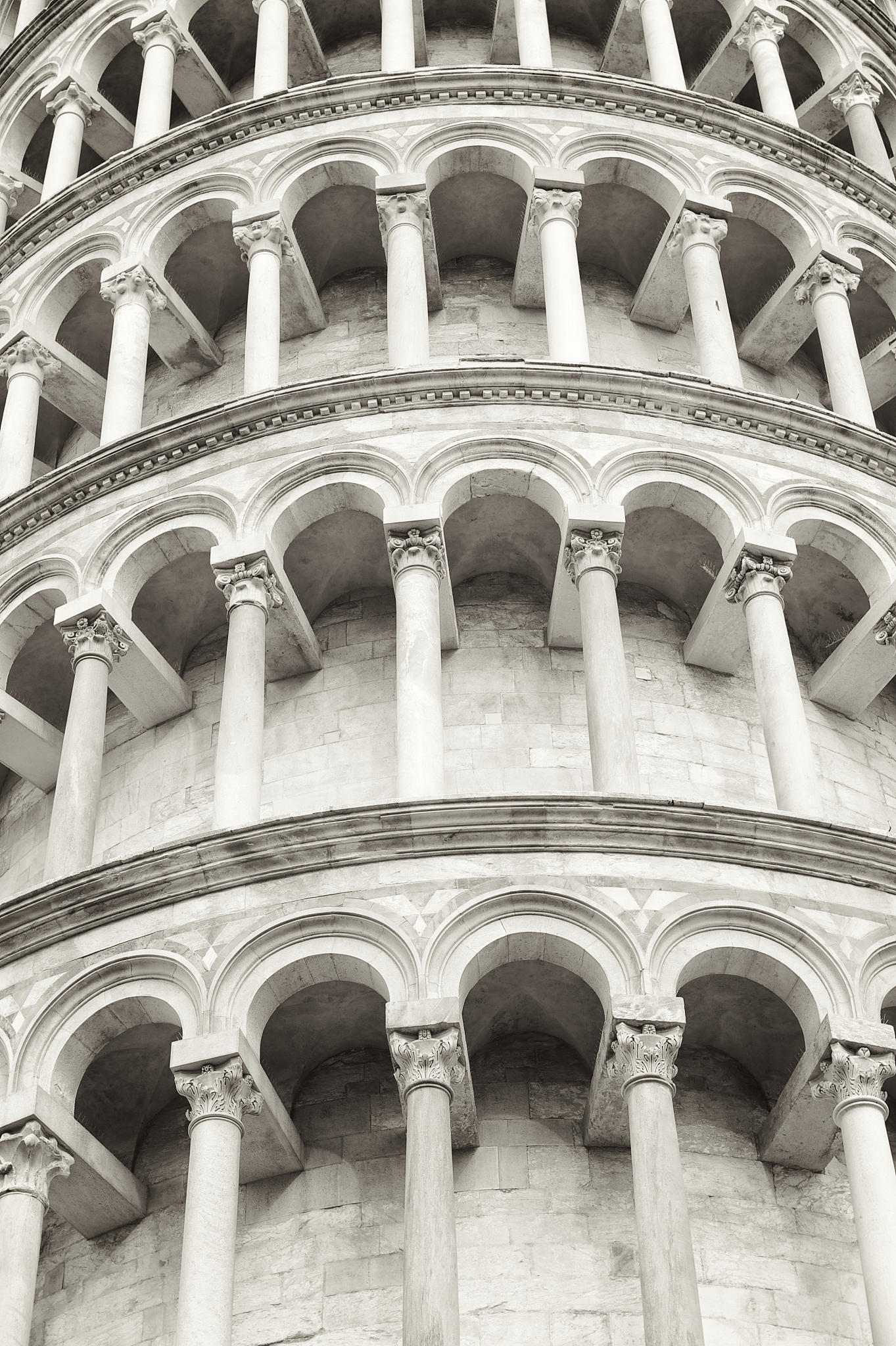 leaning tower of pisa close-up architectural detail