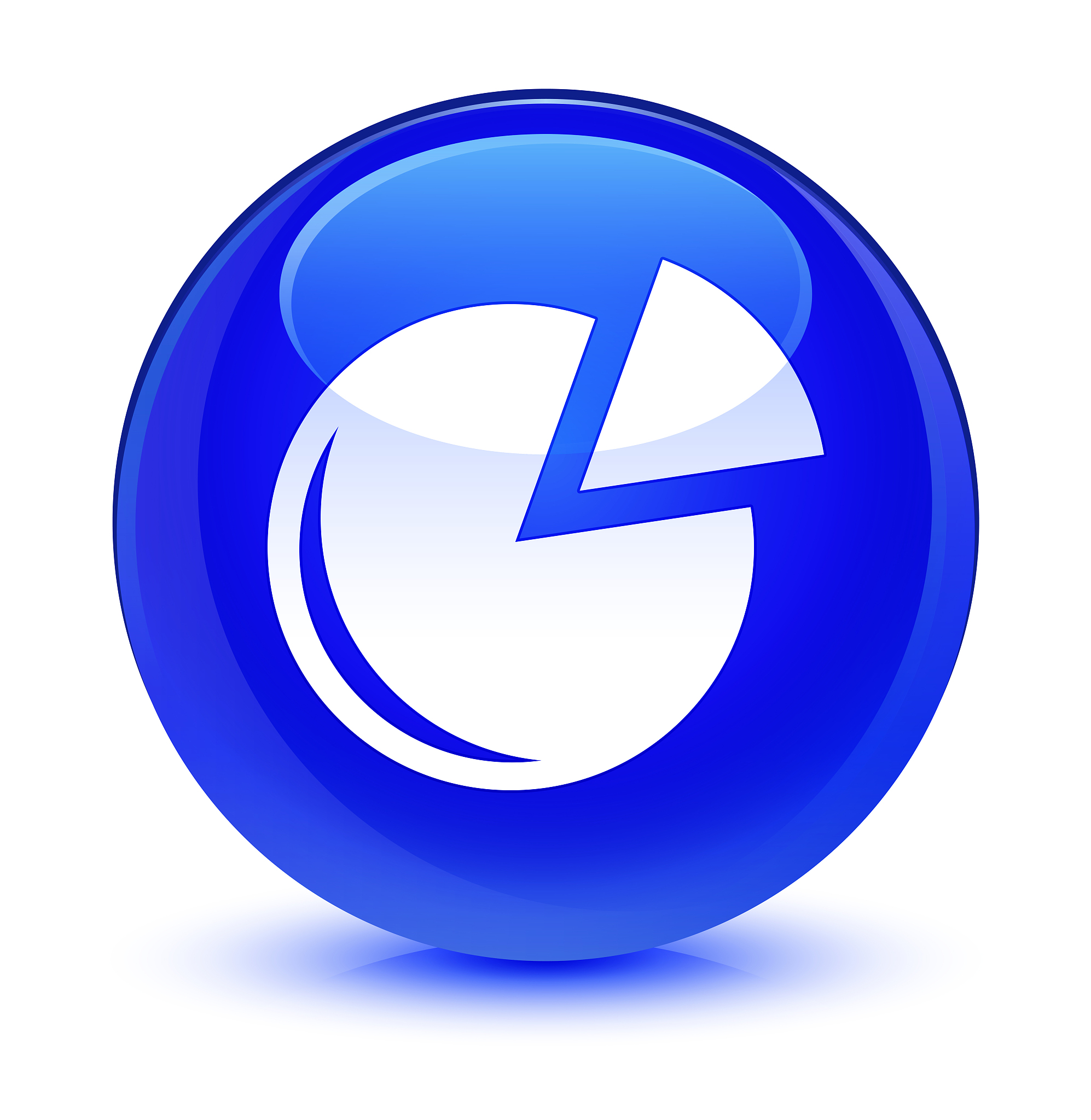 graph icon glassy blue round button