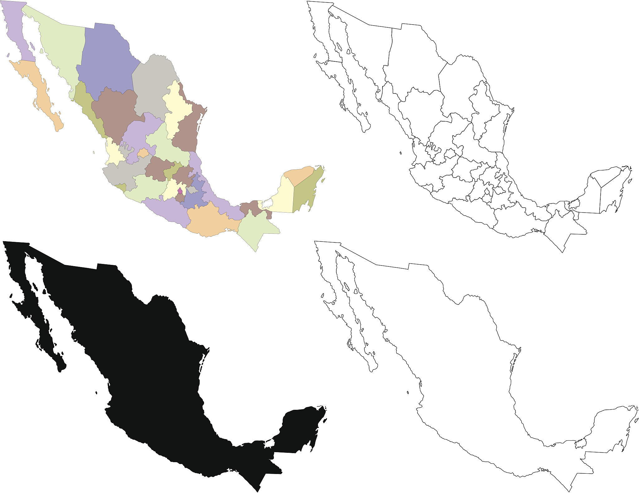 mexico map with states
