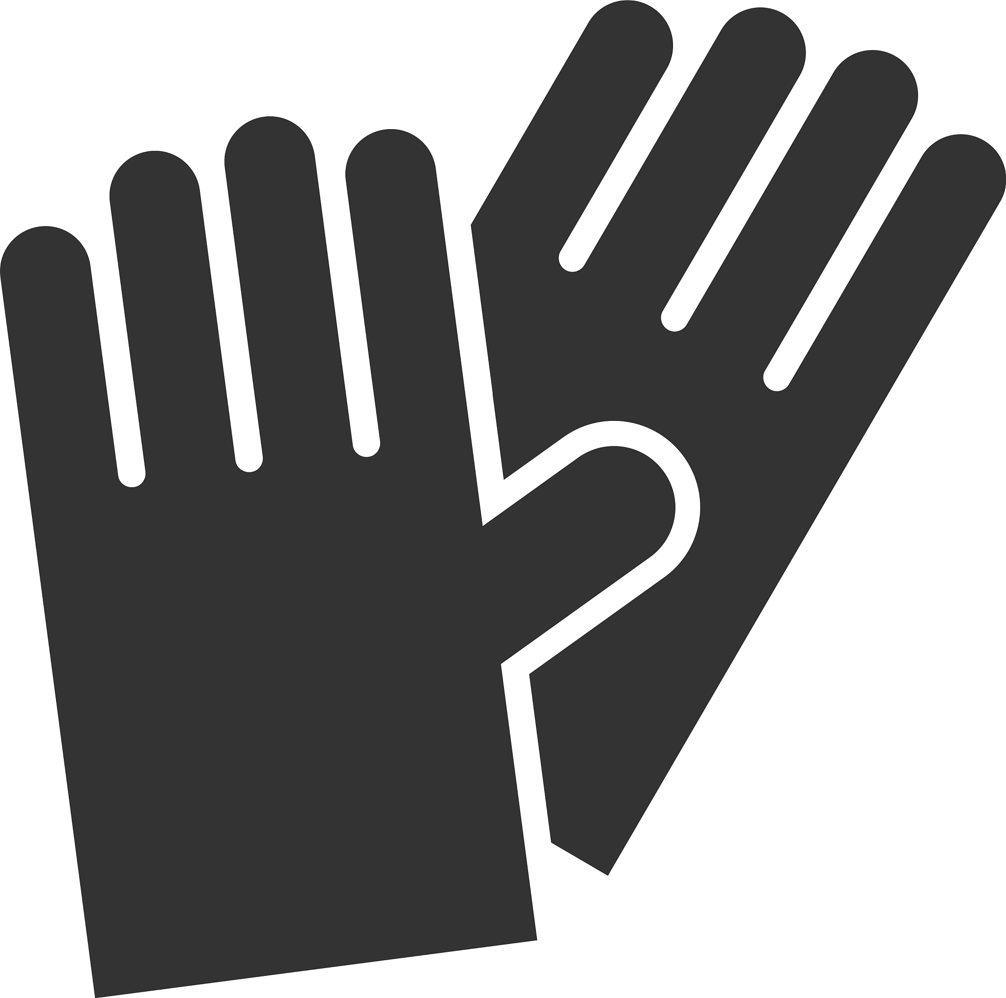 flat rubber gloves icon