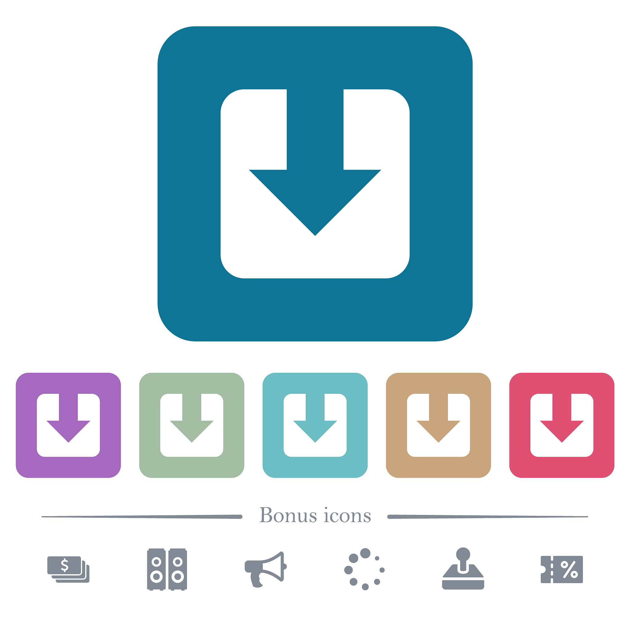 download flat icons on color rounded square backgrounds