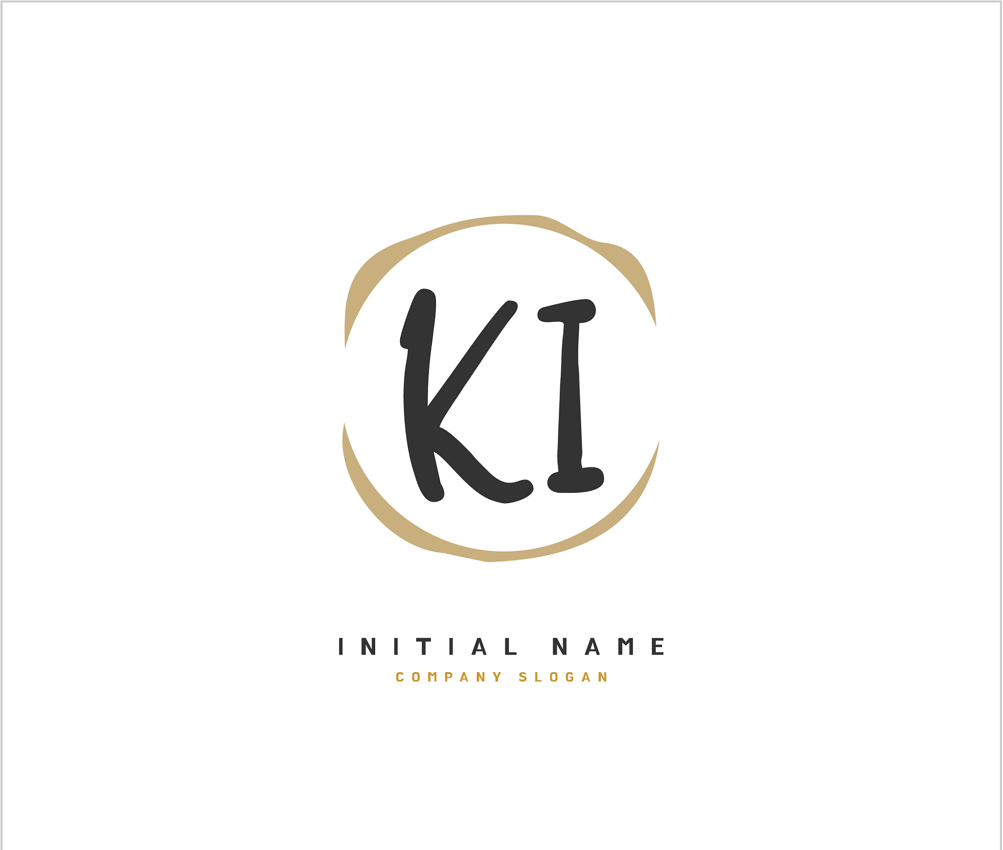 k i ki beauty initial logo handwriting logo of