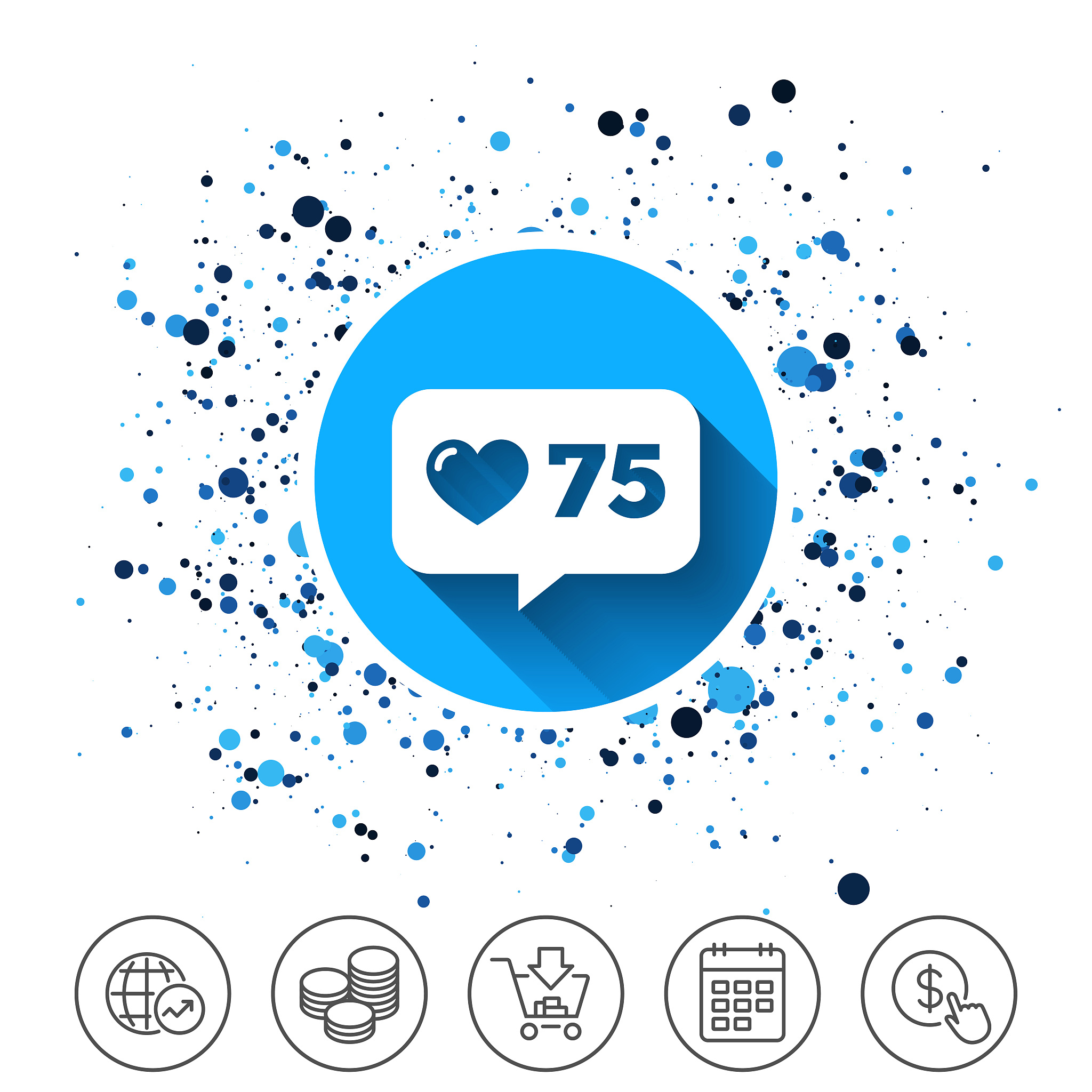 like counter icon. notification speech bubble.