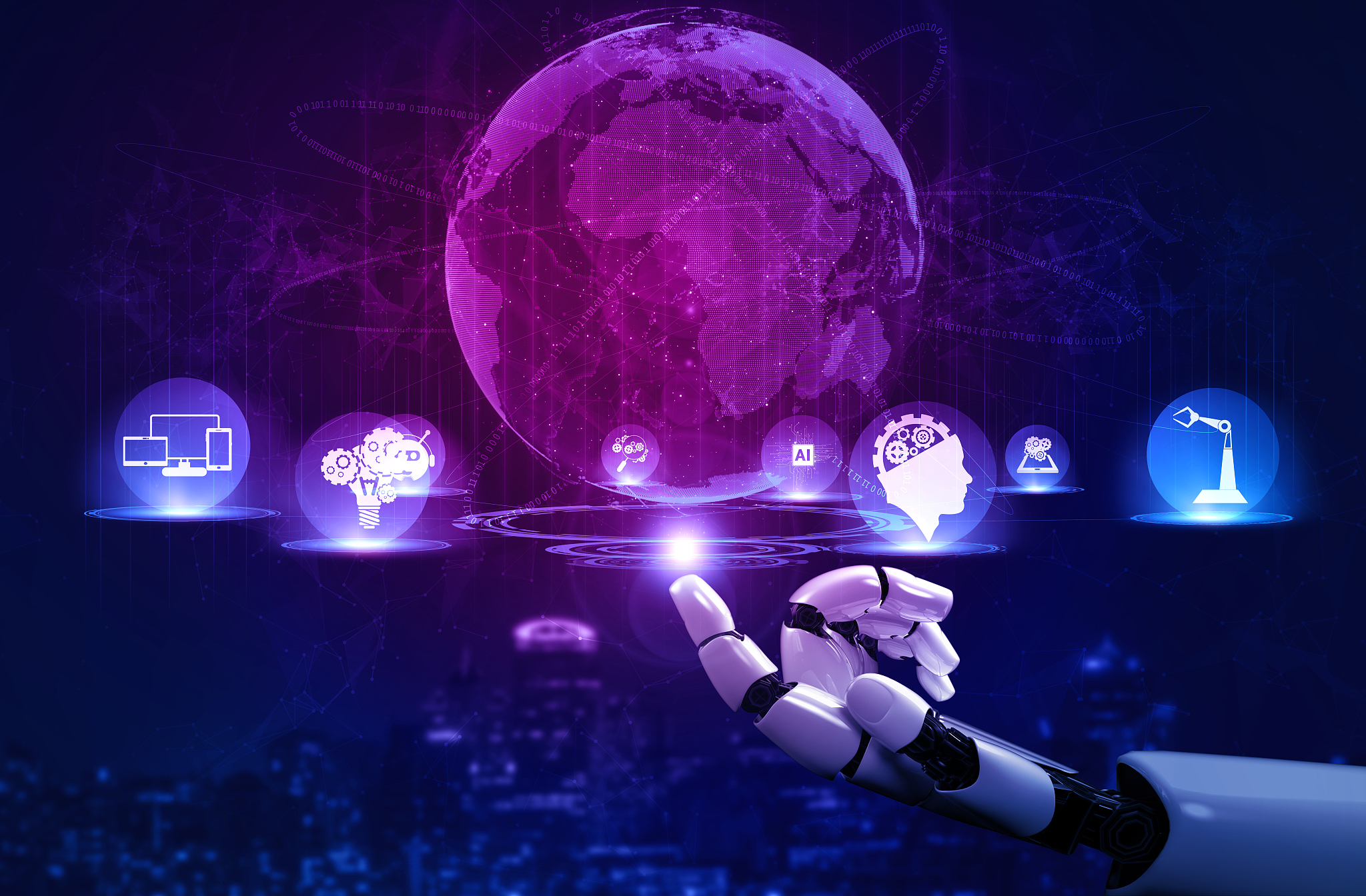 future artificial intelligence robot and cyborg.